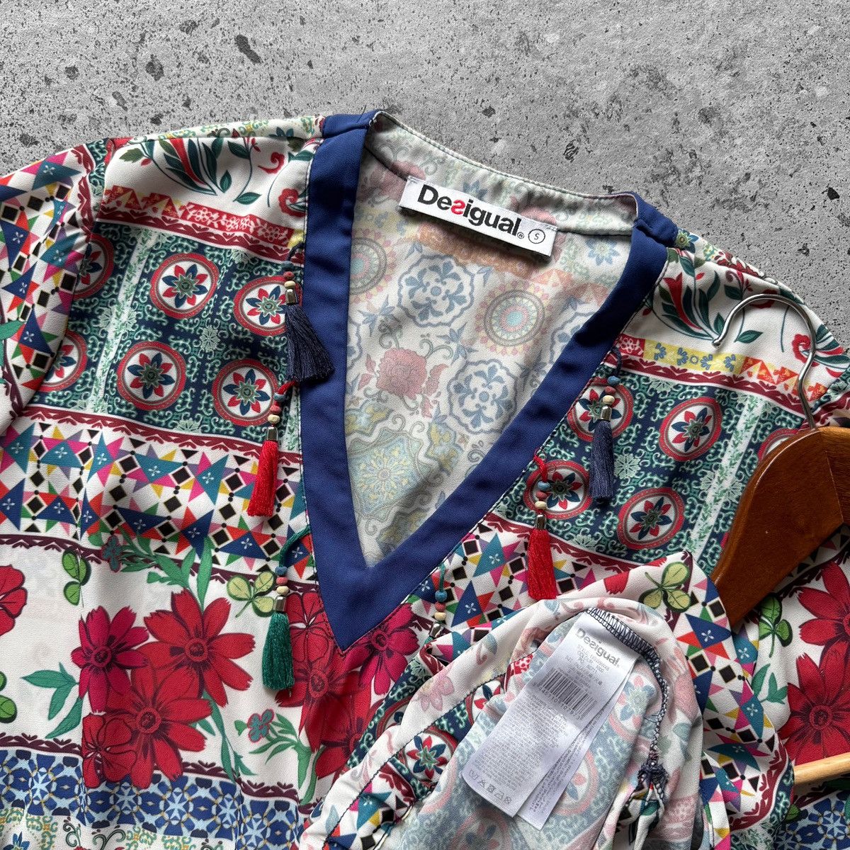 Designer × Desigual Desigual Womens Multicolor 3/4 Sleeve Blouse Top Shirt Size S / US 4 / IT 40 - 4 Thumbnail
