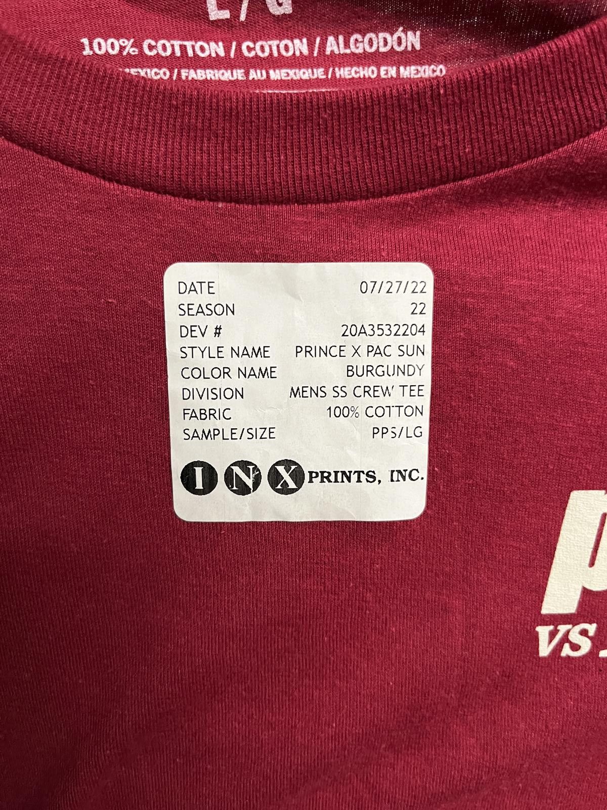 Prince Tennis T-shirt Prince vs Pacsun Sample Tee INX Prints - L Size US L / EU 52-54 / 3 - 5 Thumbnail