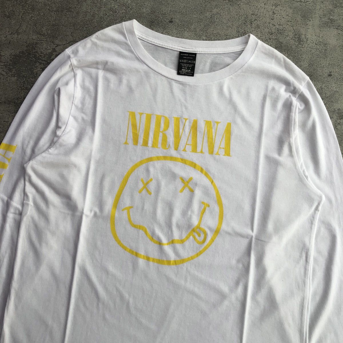 Japanese Brand Number(N)ine x Nirvana Smile longsleeve shirt Size US L / EU 52-54 / 3 - 3 Thumbnail