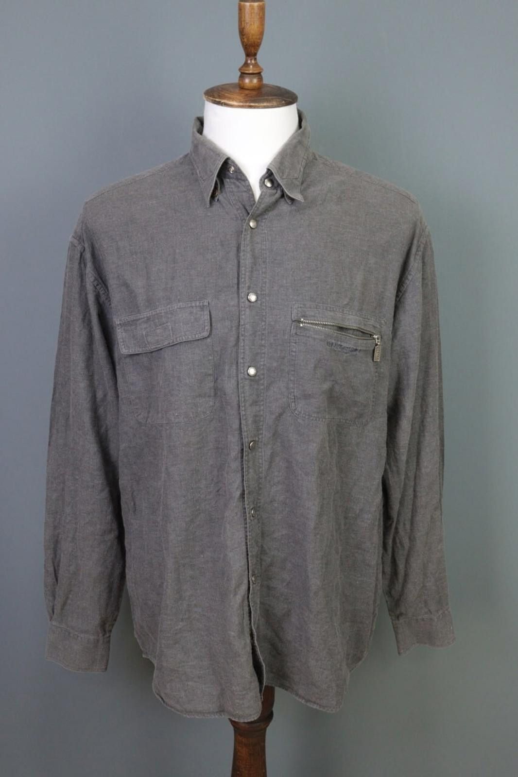 Designer Vintage Versace Sport Brown Snap Up Pockets Shirt Size 54 Size US M / EU 48-50 / 2 - 1 Thumbnail