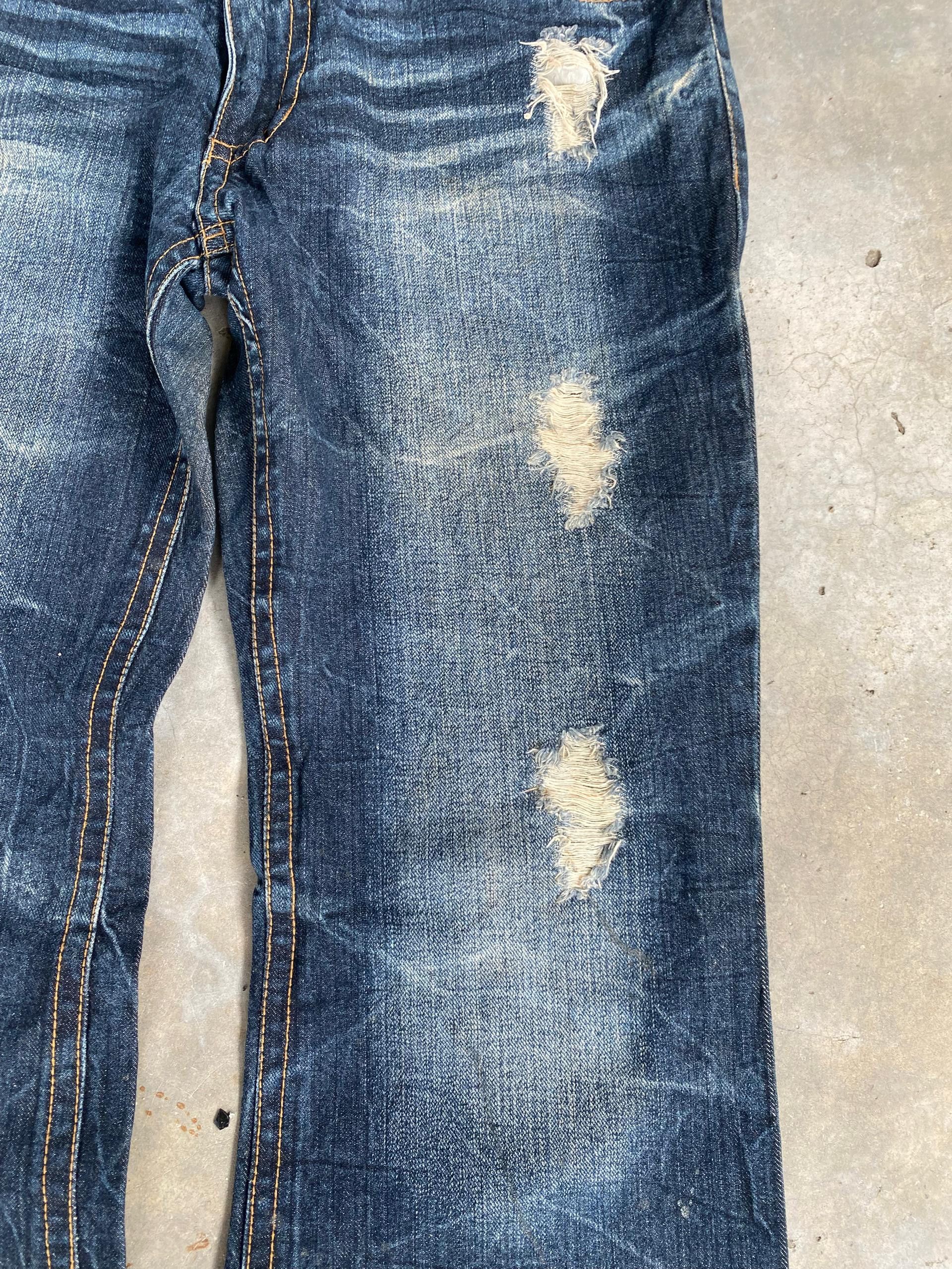 If Six Was Nine 💥FLARE💥SORIDERE INSPIRE CROME HEARTS DISTRESSED DENIM Size US 32 / EU 48 - 11 Thumbnail