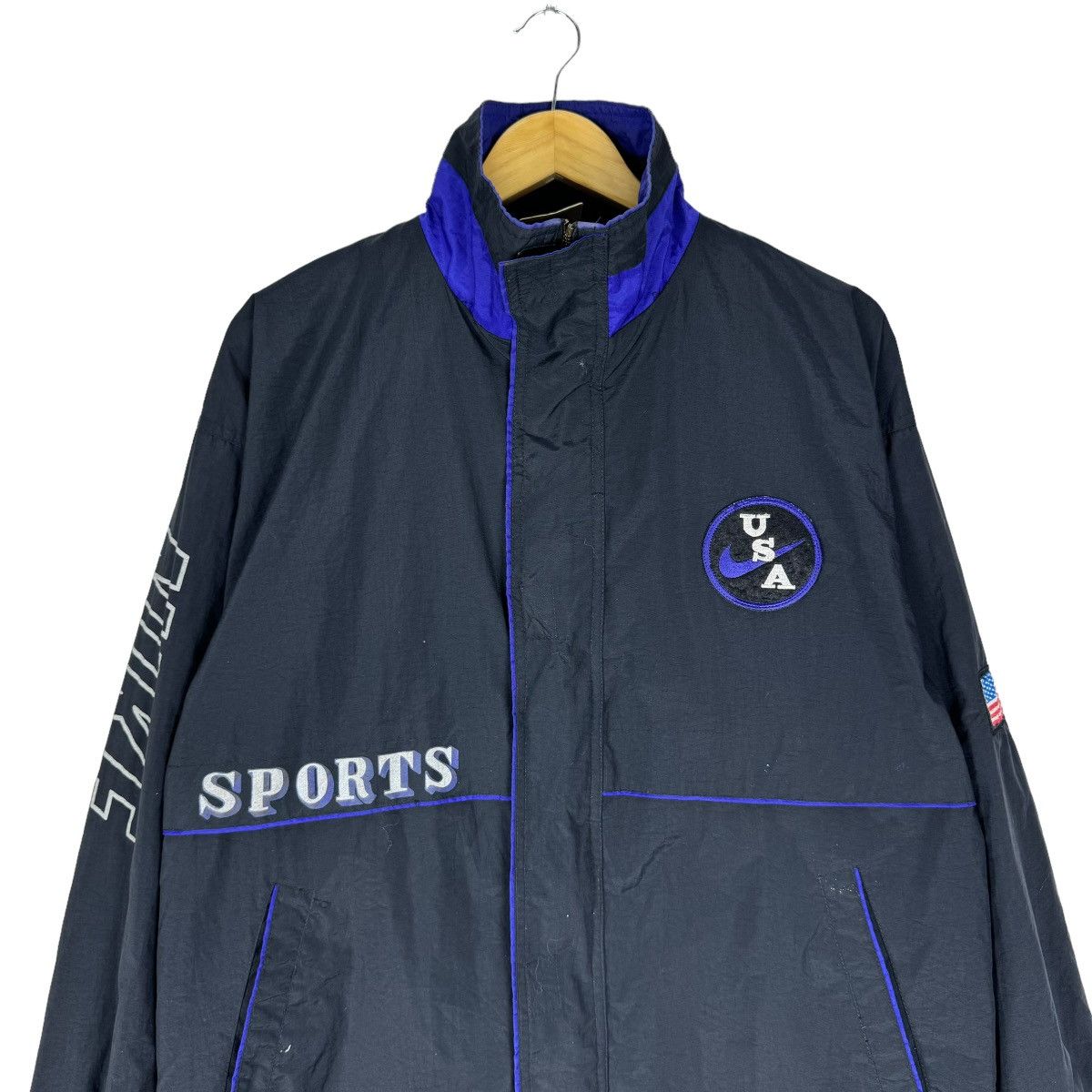 Vintage ⚡️NIKE USA SPORTS WINDBREAKER LIGHT JACKET Size US L / EU 52-54 / 3 - 3 Thumbnail