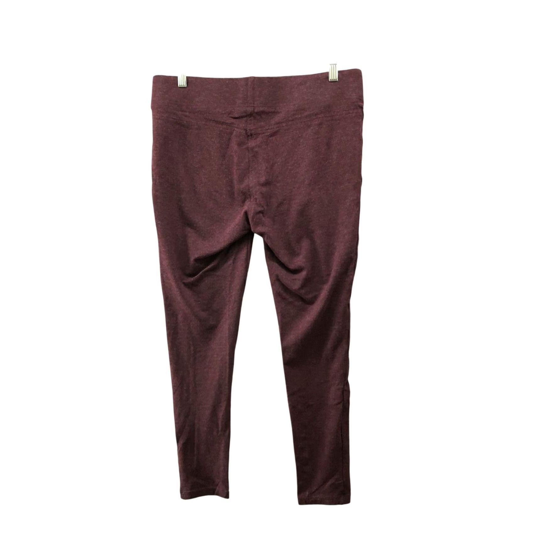 Loft LOFT Ann Taylor Leggings Womens L Wine Red Burgundy Knit Lounge Pull On Ankle 25in Inseam Elastic Waist Comfort Boyfriends? Size 36" / US 14 / IT 50 - 2 Thumbnail