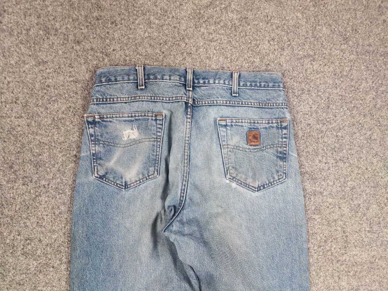 Carhartt Vintage 90's USA Carhartt Faded Blue Distressed Denim Jeans Size US 34 / EU 50 - 12 Thumbnail