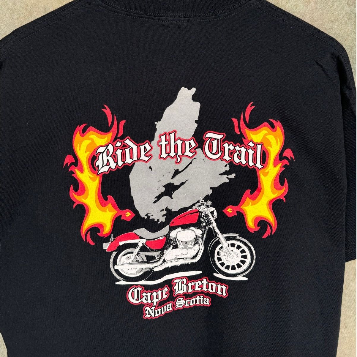 Vintage VTG Y2K Biker Flame T Shirt Sz XL Black Motorcycle Size US XL / EU 56 / 4 - 4 Thumbnail