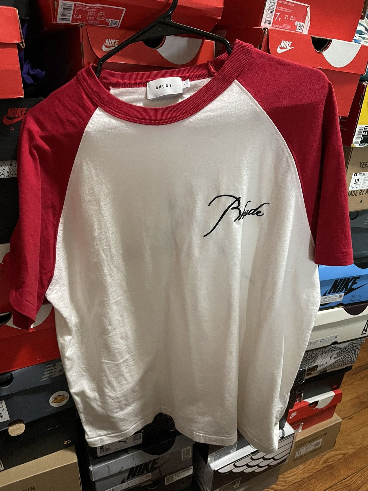 image of Rhude White Red Shirt Size Small, Men's