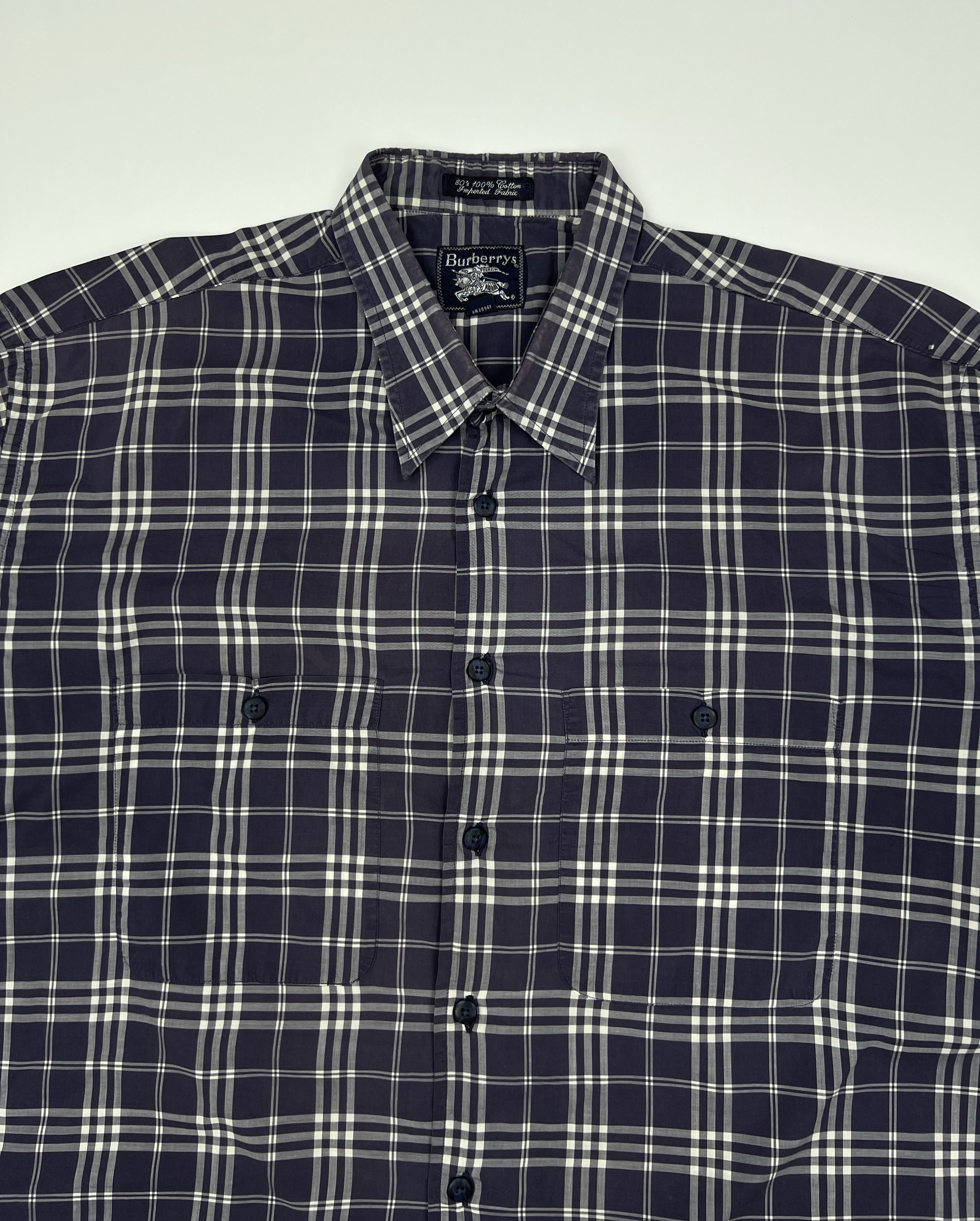 Burberry Vintage 80-90s Burberrys Made in USA Blue Nova Check Size US XL / EU 56 / 4 - 5 Thumbnail