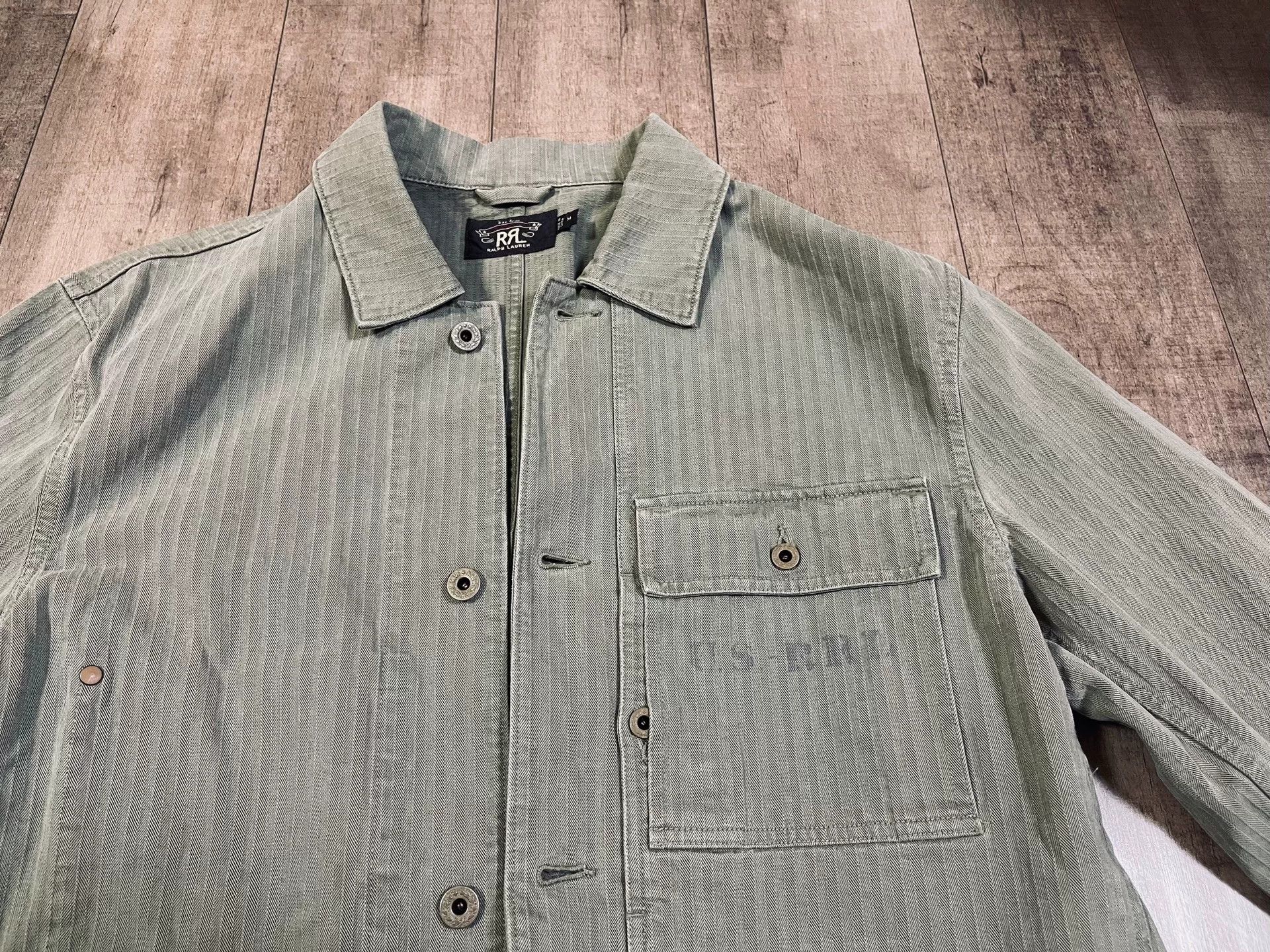 RRL Military Green Herringbone Work Jacket