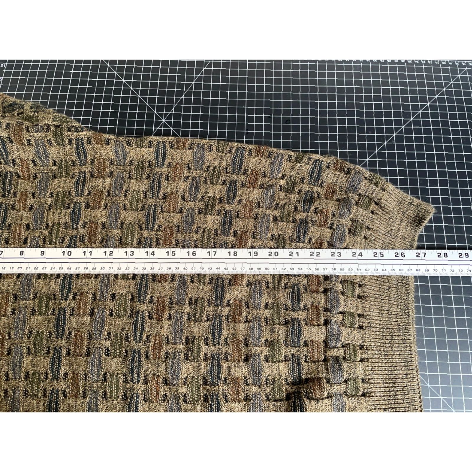 Haggar Haggar Sweater Knit Crewneck Textured Check 90s Dad Style Large Brown Green Size US L / EU 52-54 / 3 - 6 Thumbnail