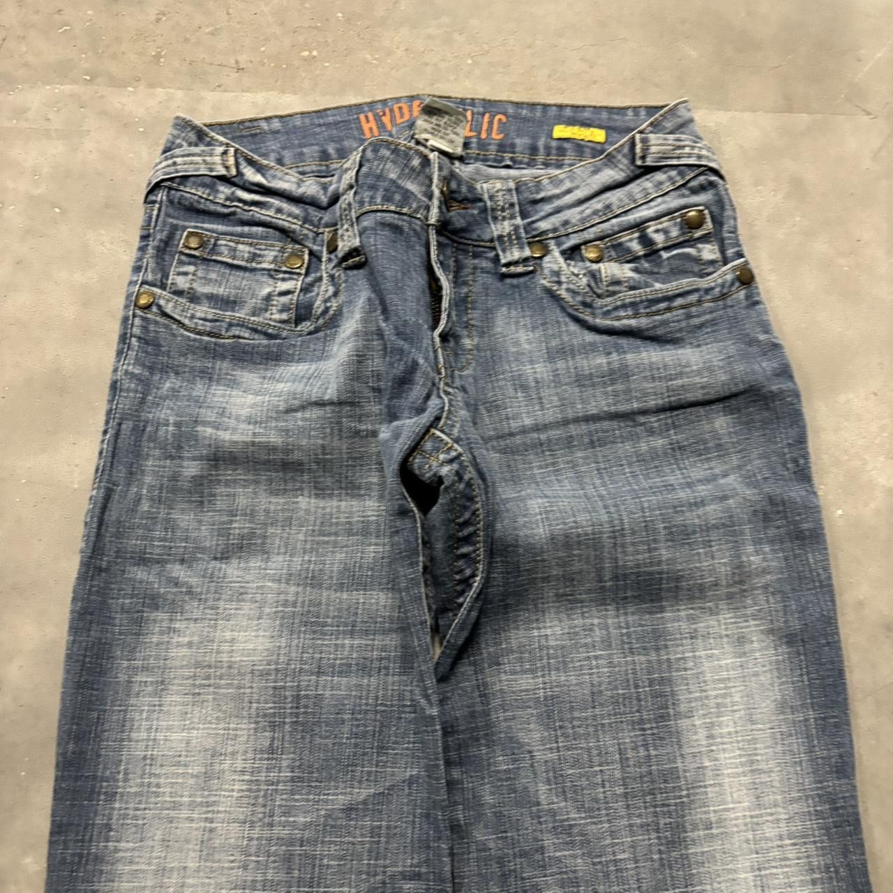 Japanese Brand × Vintage Crazy Vintage Y2K/2000s Faded Light Wash Flared Denim Jeans! Size US 27 - 5 Thumbnail