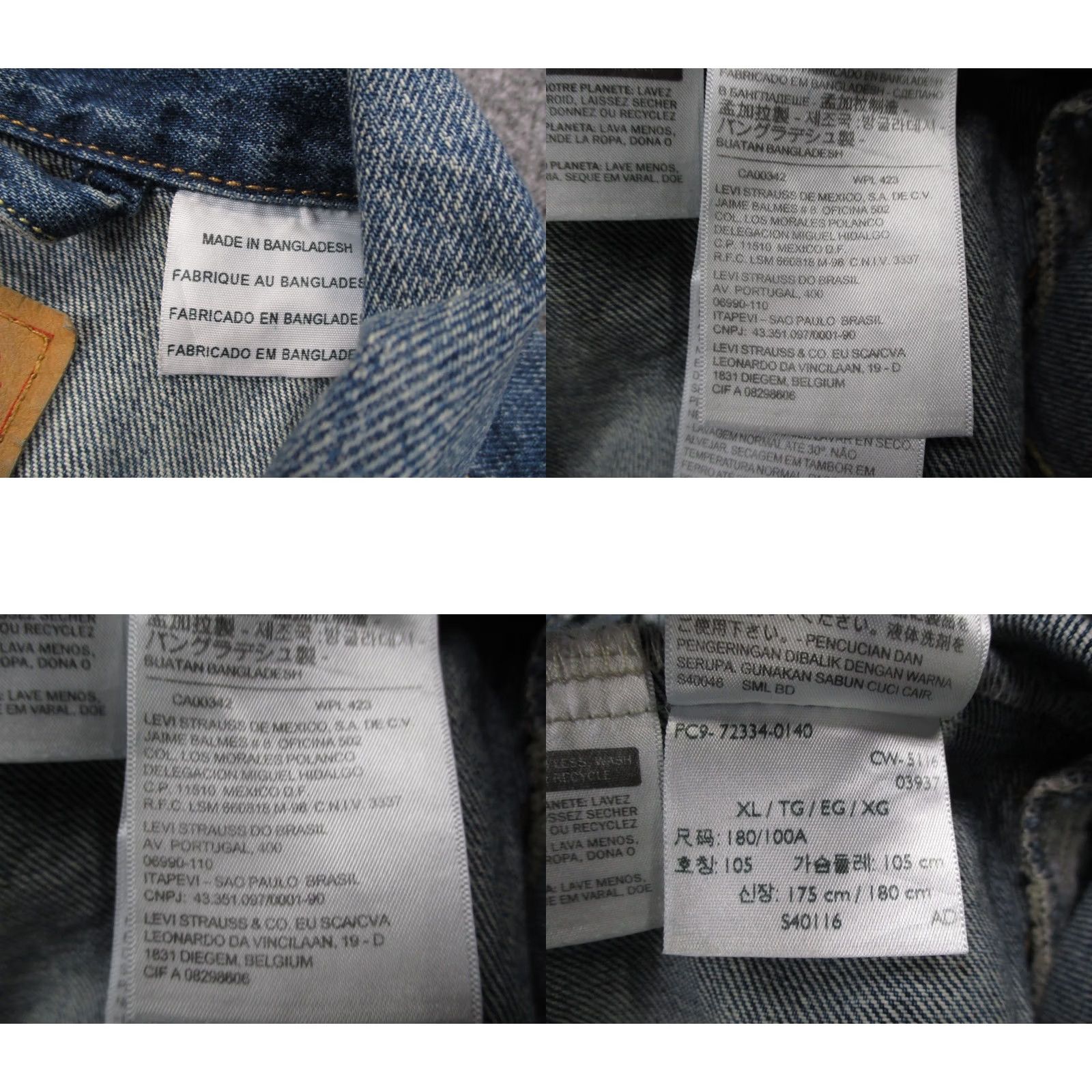 Levi's Levi's Jacket Mens XL Blue Denim Trucker Red Tab Jean Workwear Biker, Leather? (Note: Original has no leather) Size US 36 / EU 52 - 8 Thumbnail
