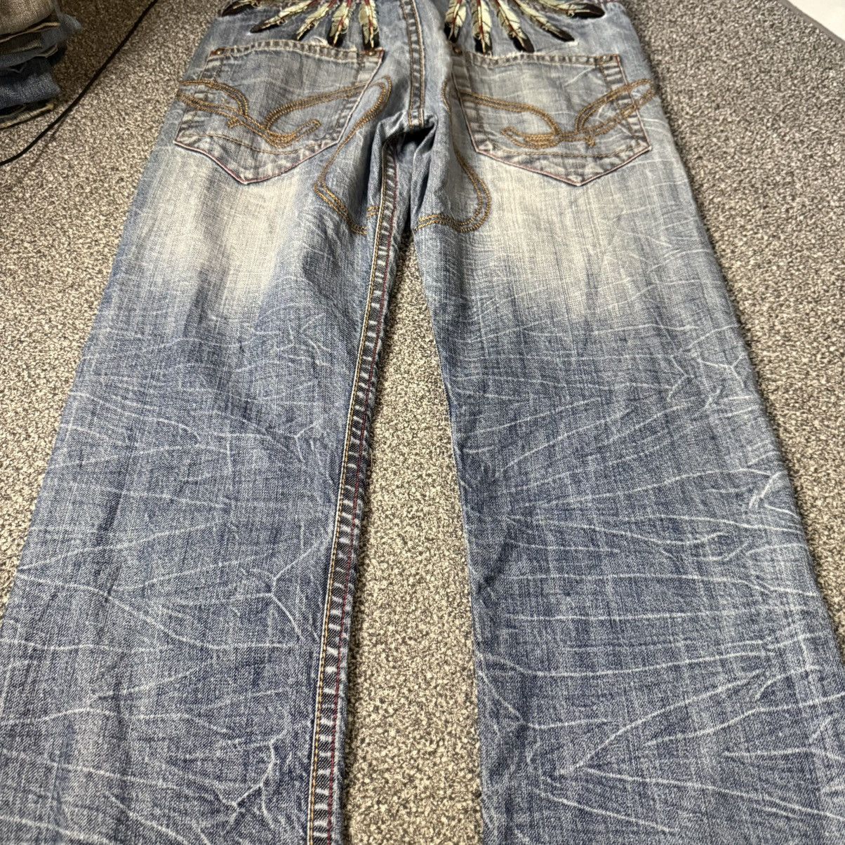 Hysteric Glamour Culture Jam Seditionaries Embroidered Wing Back Denim Size US 33 - 9 Thumbnail