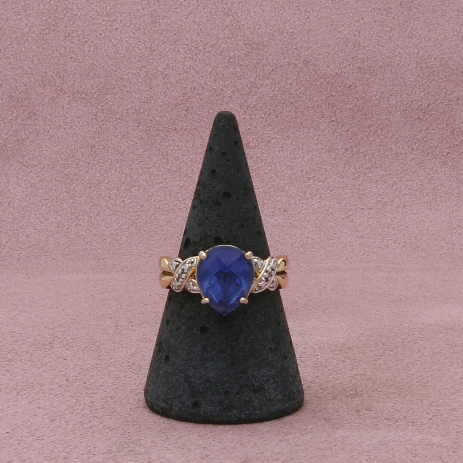 Sterling Silver sterling silver gold plate diamond accent cz ring size 8 Size ONE SIZE - 1 Thumbnail