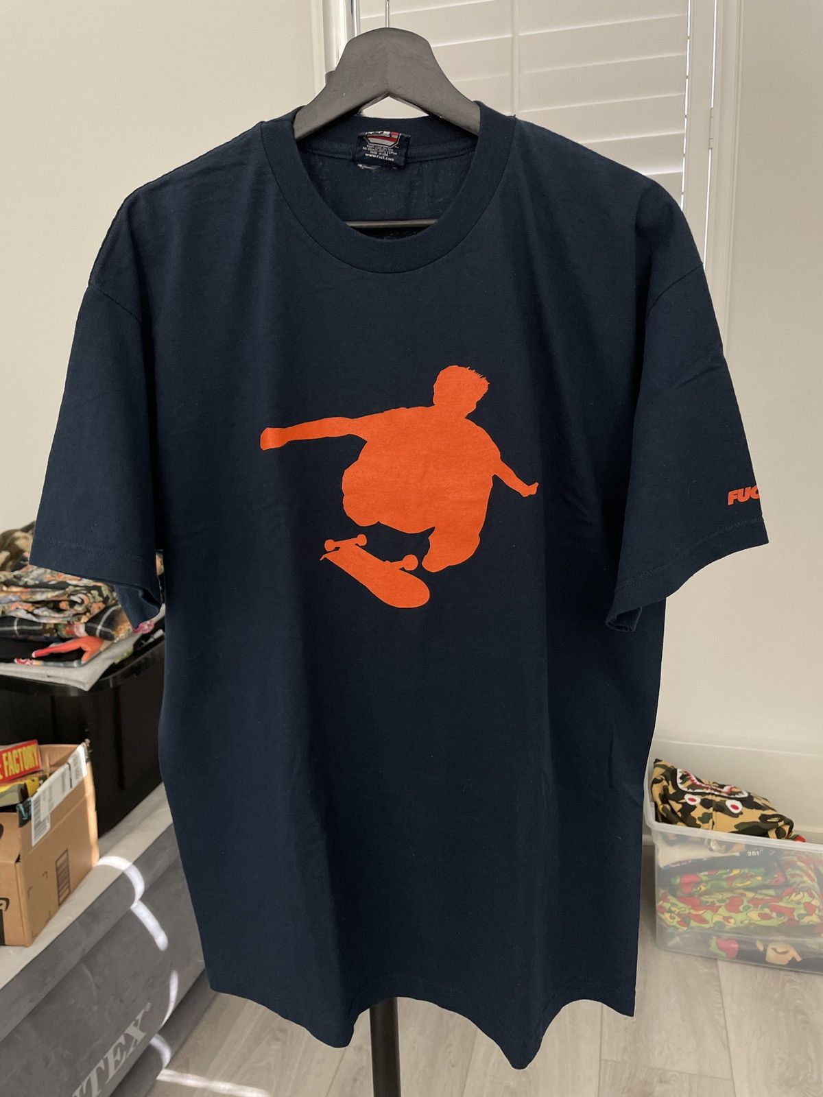 FUCT Fuct Orange Skateboarder Tee Size US XL / EU 56 / 4 - 1 Thumbnail