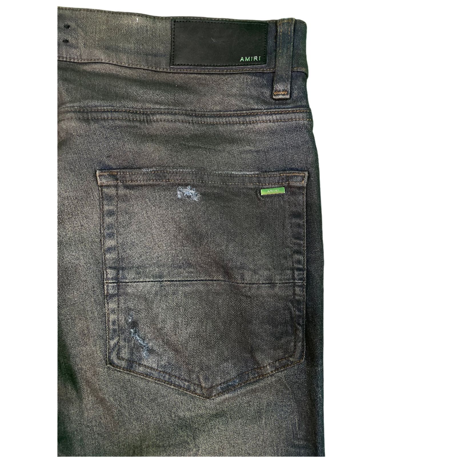Amiri Amiri MX1 Wax White Wool Patch Blue Jeans Size US 34 / EU 50 - 5 Thumbnail