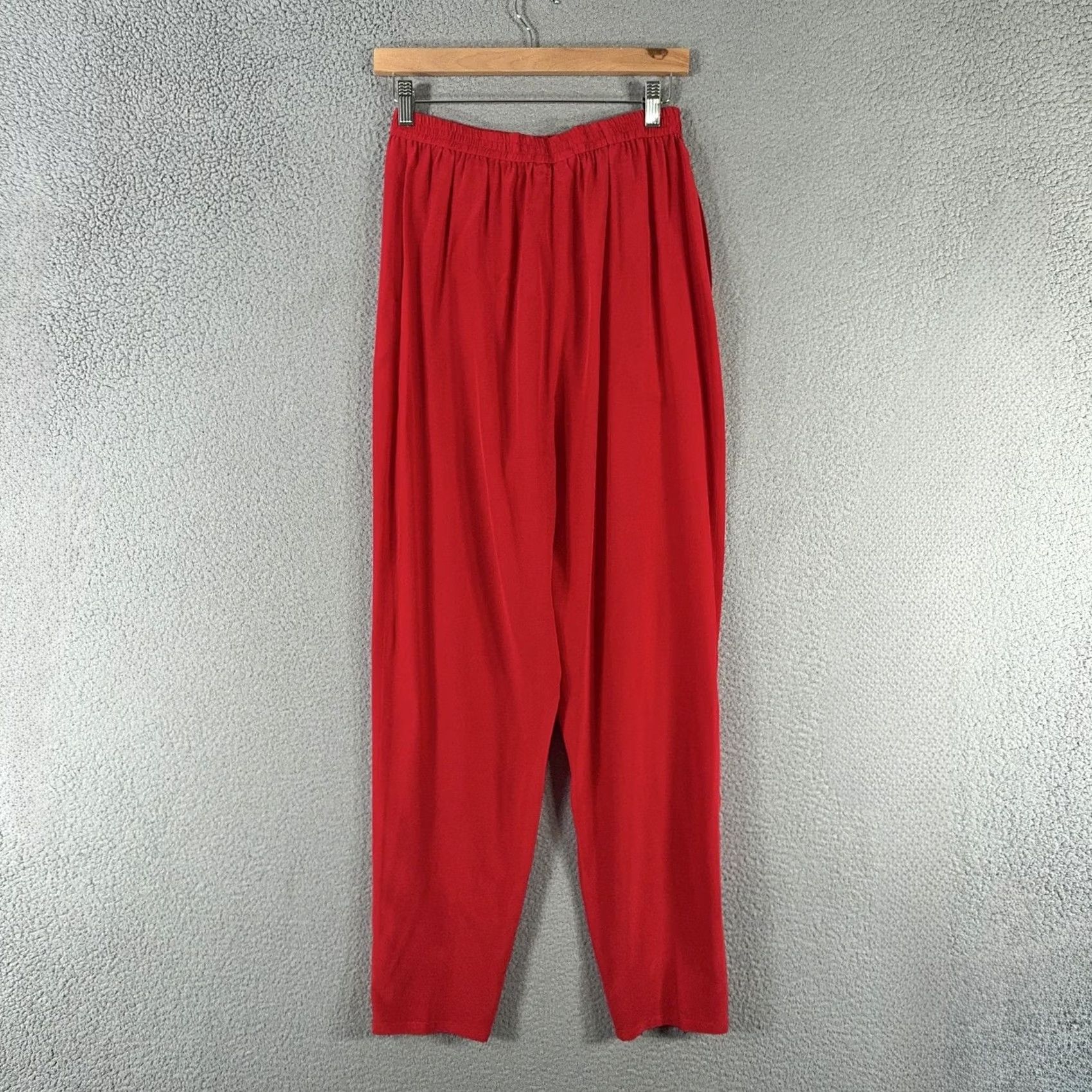 Diane von Furstenberg VINTAGE Diane von Furstenberg Silk Pants Womens Medium Red Silk Assets Elastic Waist NEW Pants Size 32" / US 10 / IT 46 - 2 Thumbnail