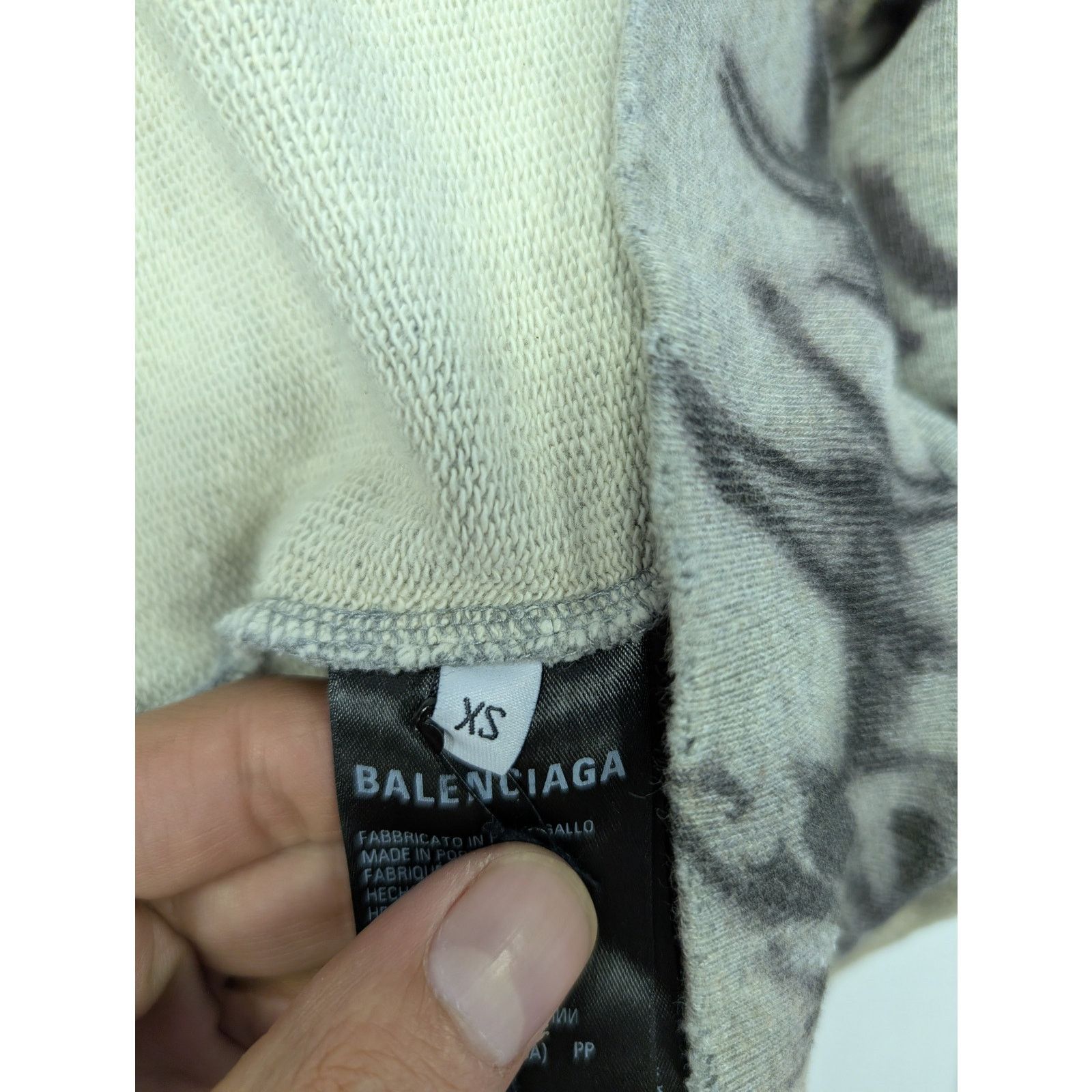 Balenciaga o1rshd1 Medium Fit Zip-Up Hoodie 1300 in Heather Grey Size US XS / EU 42 / 0 - 13 Thumbnail