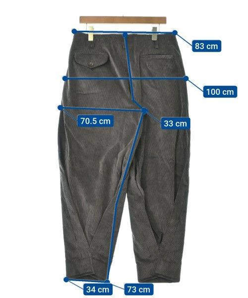 Comme des Garcons Homme Plus Cropped Pants Cotton Zipper Corduroy Pleated Hem Gray Size US 33 - 3 Thumbnail