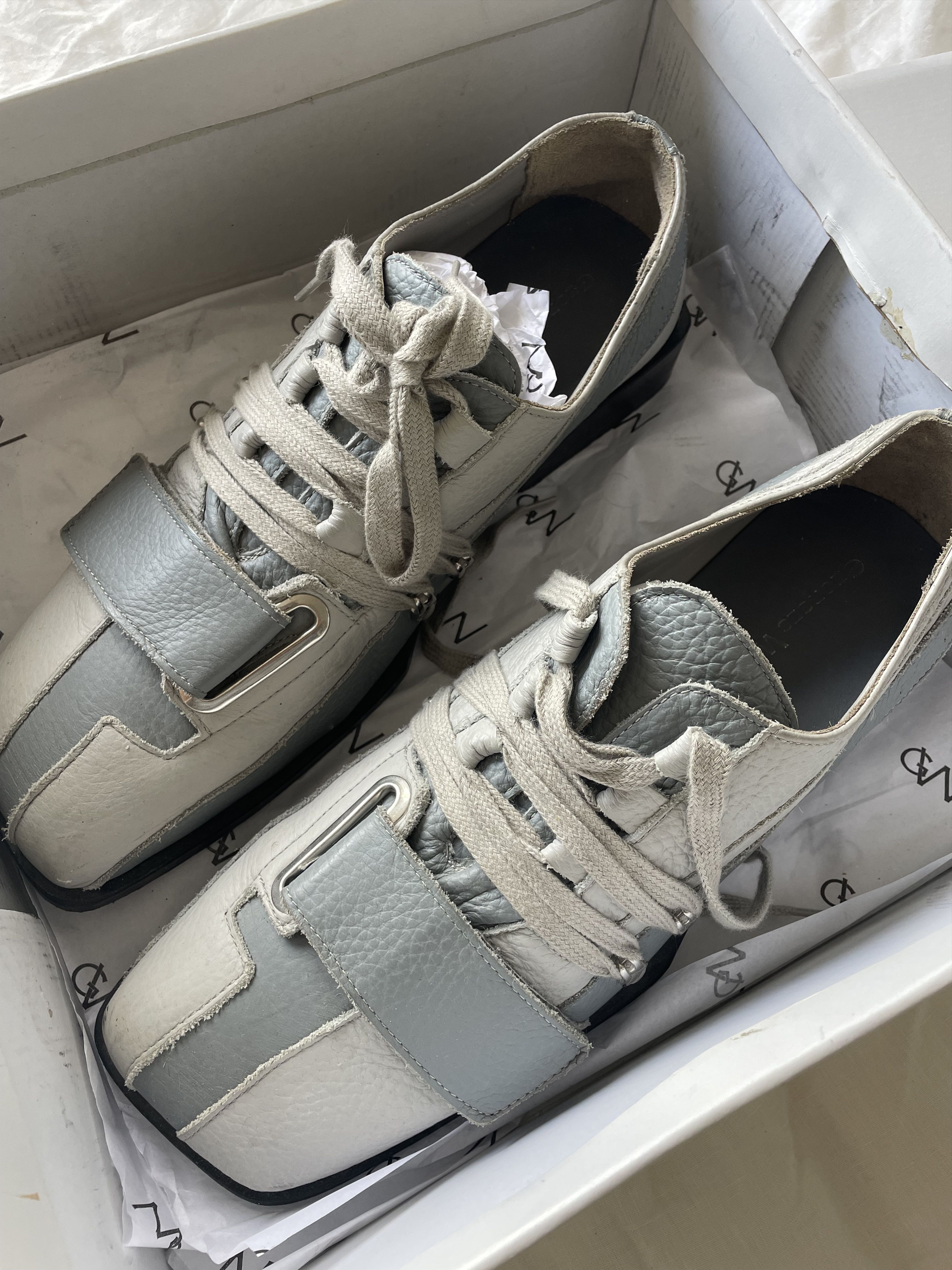 Other Georges Wendell SHOES 01 MV2 Grey/Blue Leather Strap Size US 10 / EU 43 - 4 Thumbnail