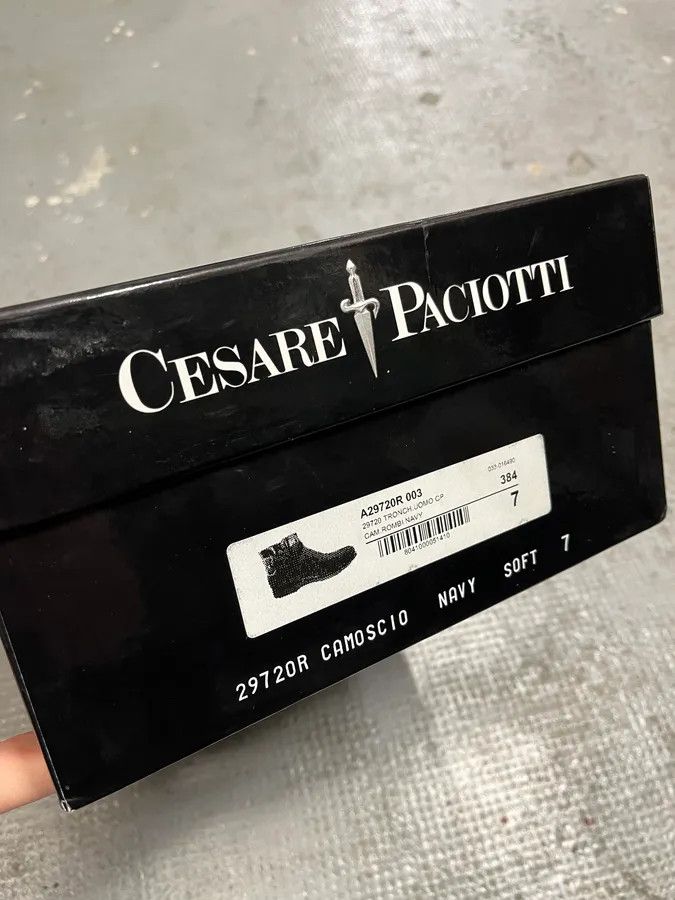 Vintage Cesare Paciotti Geometrical Buckle Navy Suede Leather Boots Size US 7.5 / EU 40-41 - 9 Thumbnail