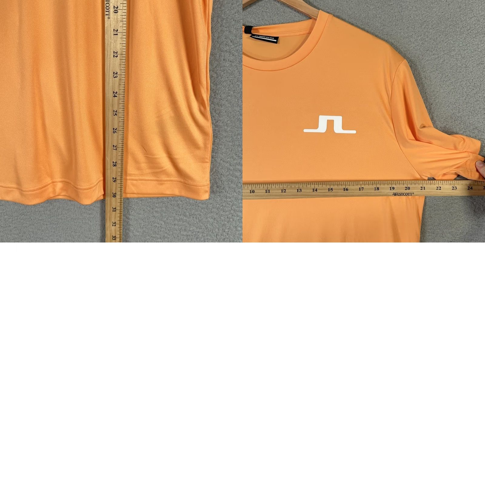 J.Lindeberg J.Lindeberg Shirt Mens M Mock Orange Ade T Shirt Performance Golf Athletic Shirt Short Sleeve Crew Neck Polyester Jersey Size US M / EU 48-50 / 2 - 9 Thumbnail