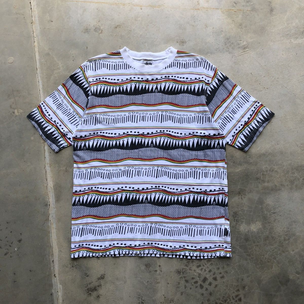 Streetwear × Stussy × Vintage Vintage Stussy Lightning Print T