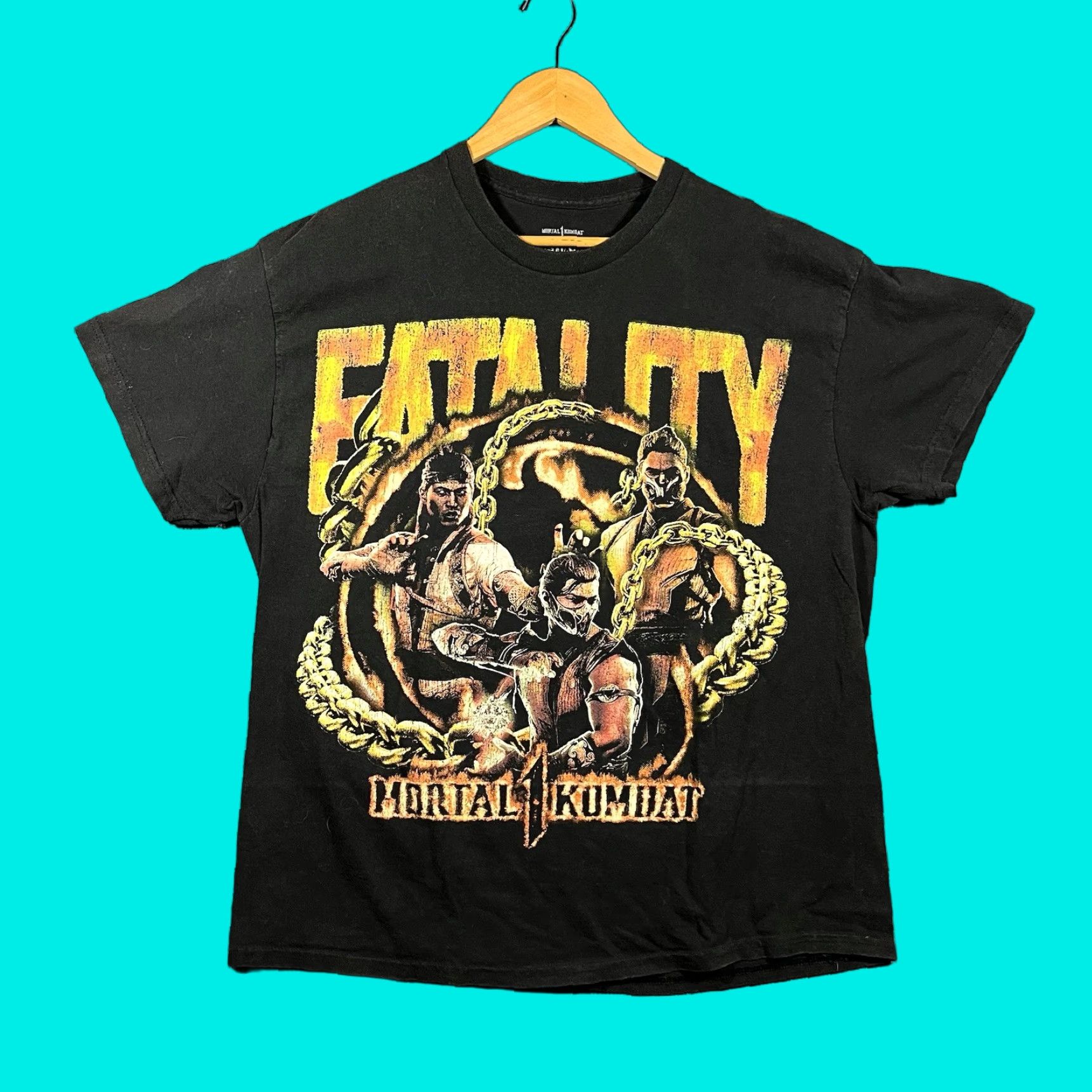 GOAT Crew Mortal Kombat Fatality Goat Crew T Shirt Mens Large Black Double Sided Rap Tee Size US L / EU 52-54 / 3 - 1 Thumbnail