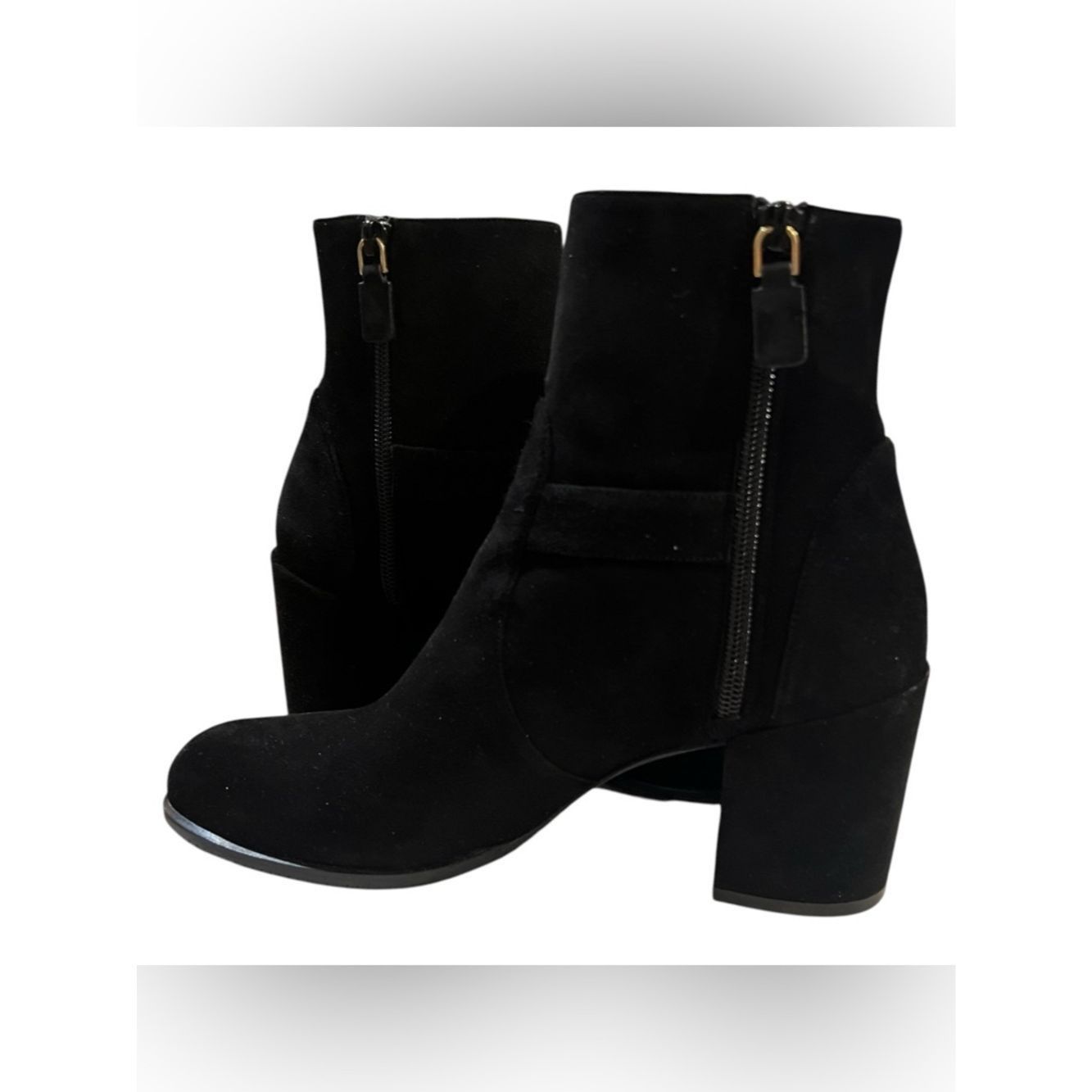 Stuart Weitzman Stuart Weitzman Benedicta Bootie Black Suede Gold Buckle Sz Size US 8 / IT 38 - 9 Thumbnail