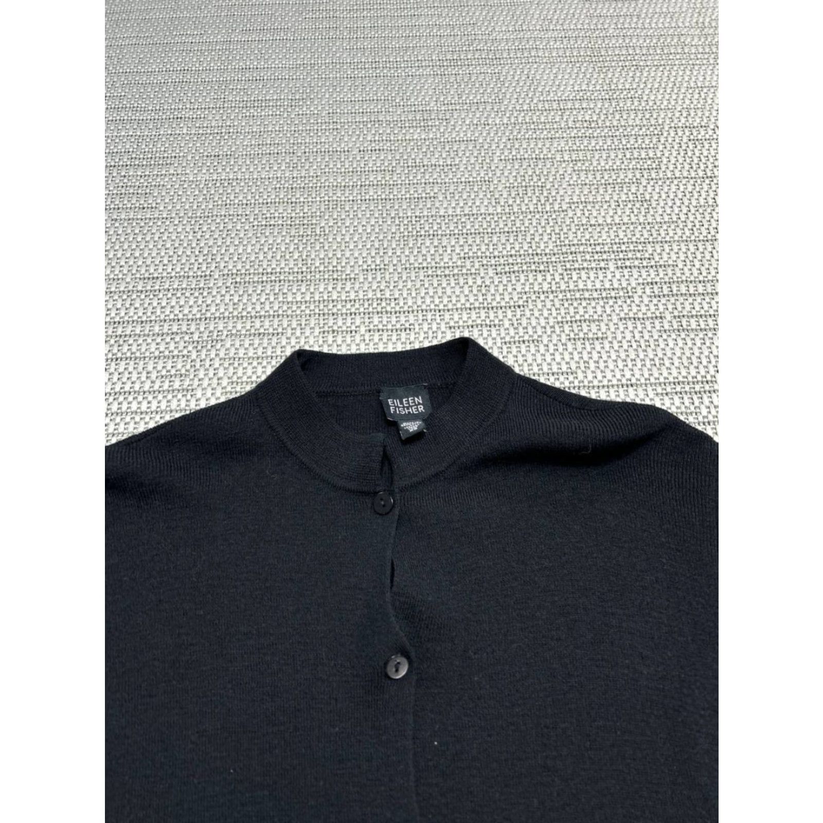 Eileen Fisher Eileen Fisher Cardigan Sweater Womens XS Black Wool Knit Crew Neck Long Sleeve Casual Vintage: No Size XS / US 0-2 / IT 36-38 - 2 Thumbnail