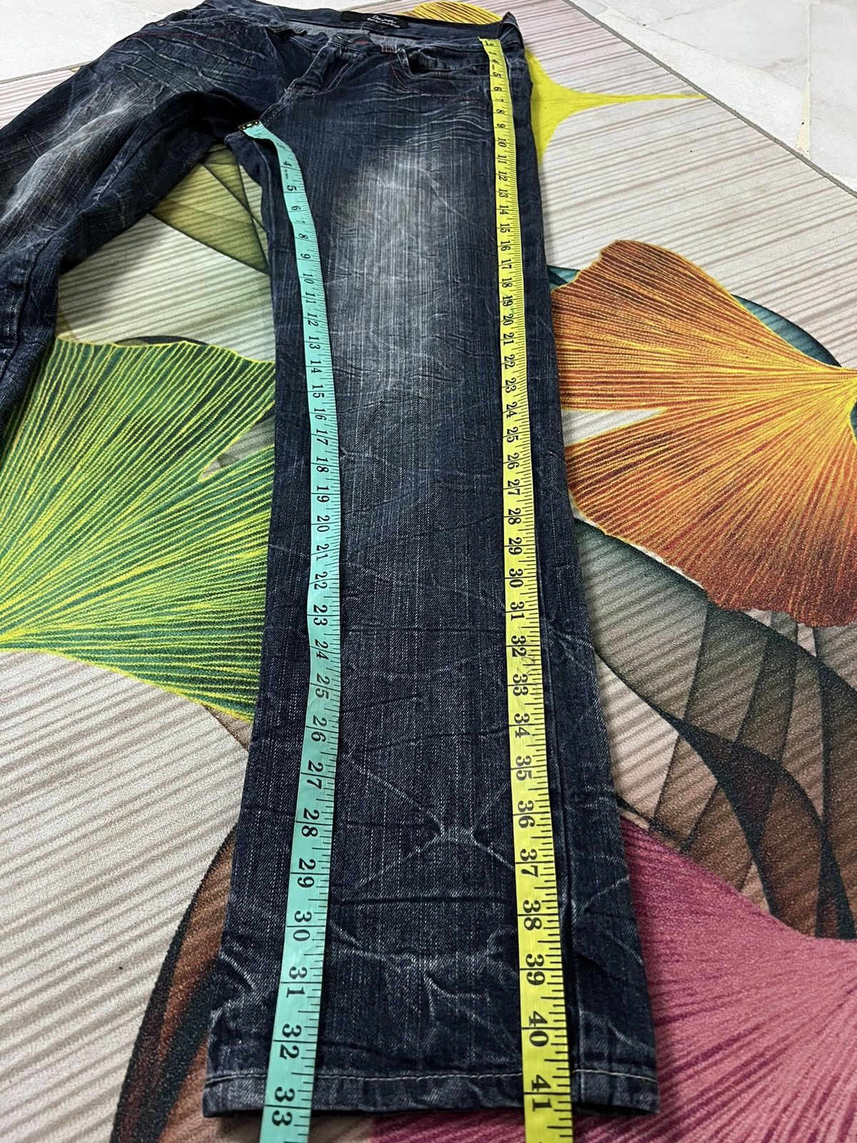If Six Was Nine × Japanese Brand × Le Grande Bleu (L.G.B.) VTG DOMINATE HANDCRAFTED DOUBLE WAIST UK FLAGS JEANS Size US 28 / EU 44 - 11 Thumbnail