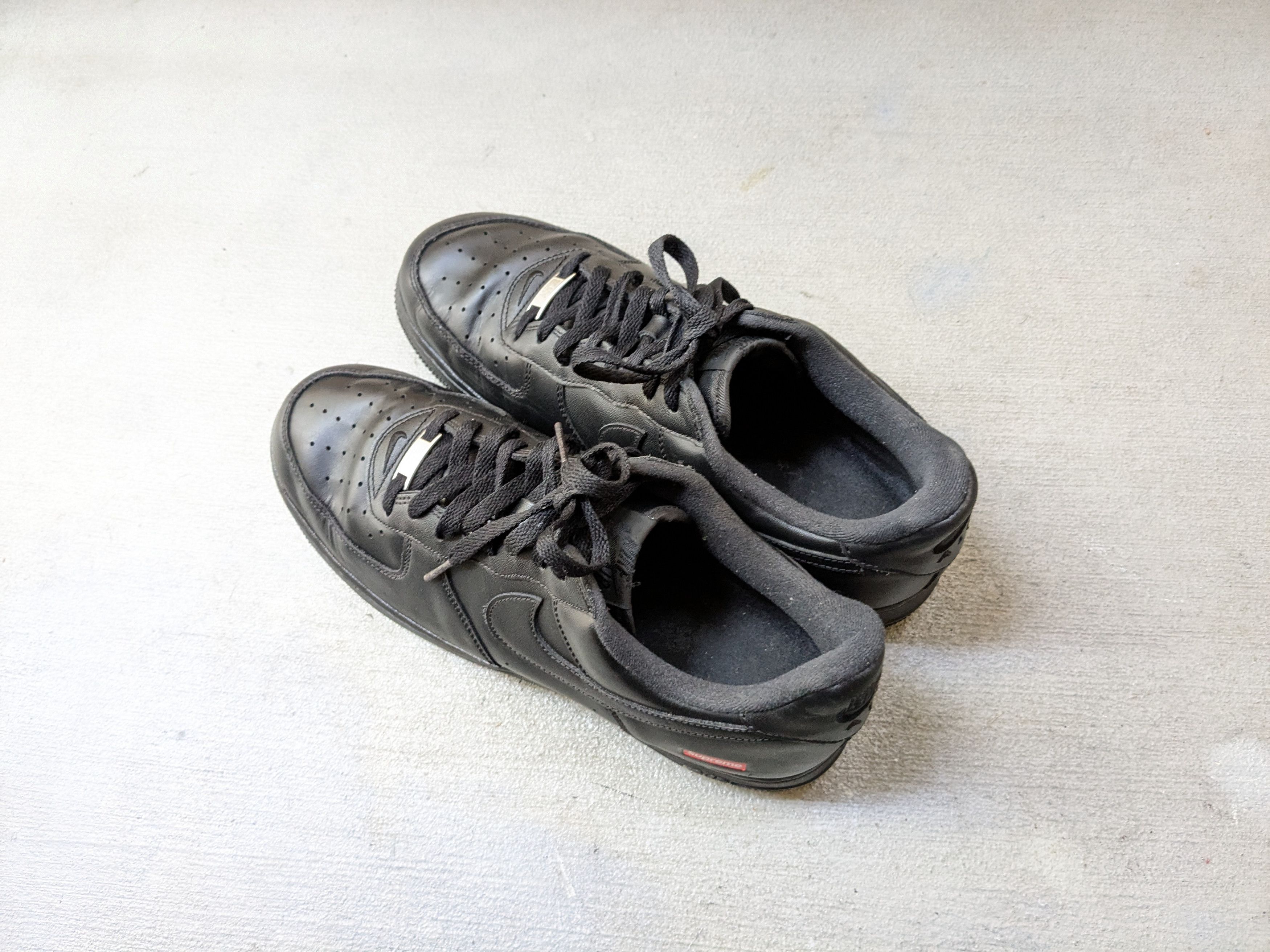 Nike × Supreme Nike Air Force 1 Low Supreme Black 11.5 CU9225-001 Leather Size US 11.5 / EU 44-45 - 13 Thumbnail