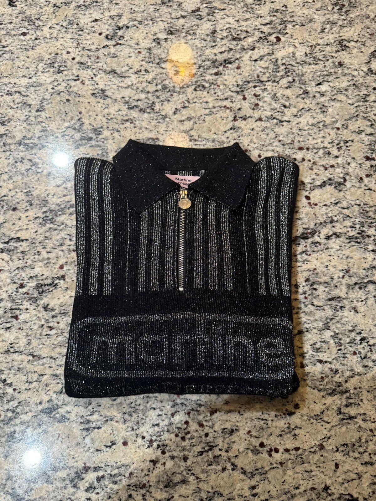 Martine Rose Martine Rose Lurex Logo Polo Zip Sweater Size US L / EU 52-54 / 3 - 3 Thumbnail