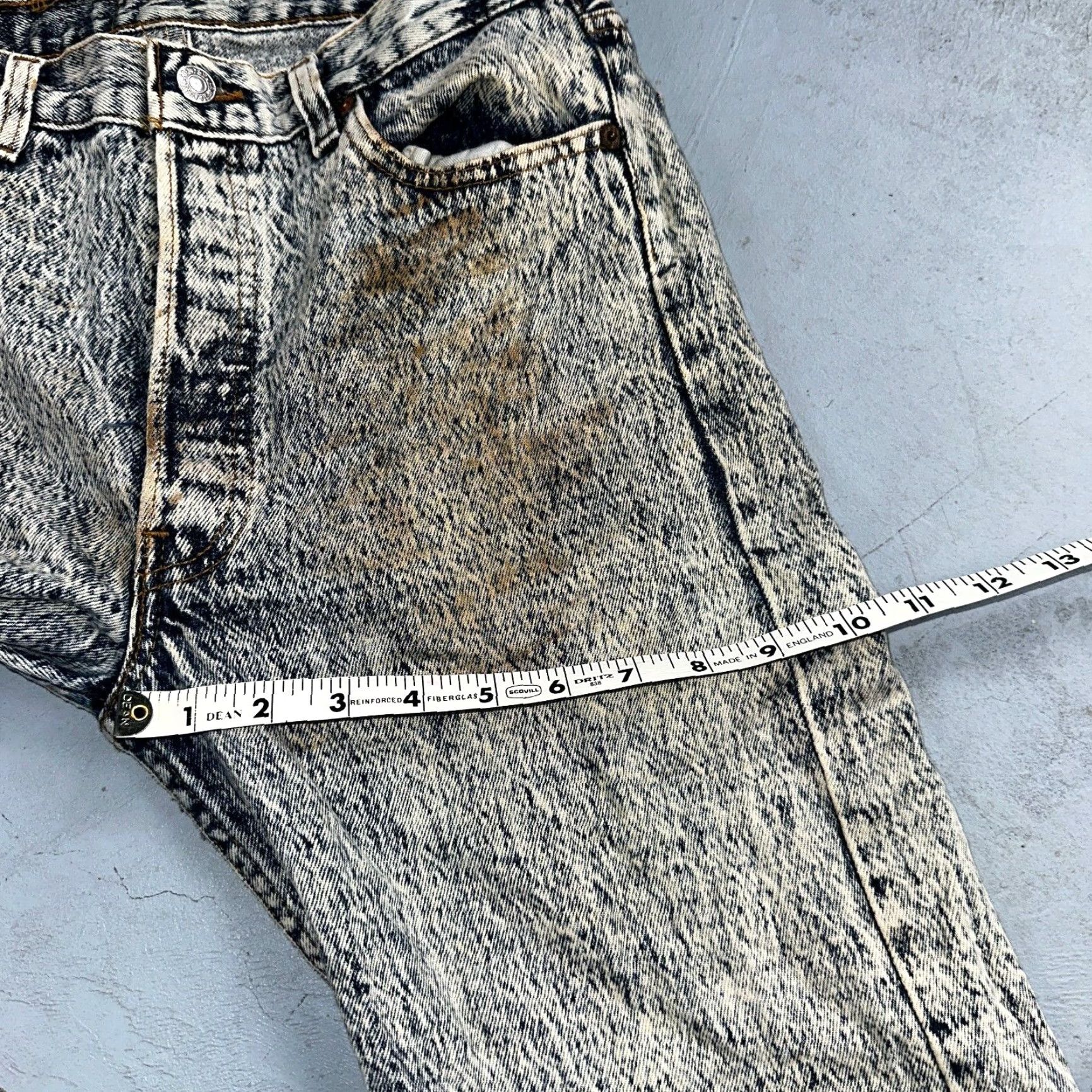 Levi's Levis 501 Vintage 80s USA XX Straight Leg Jeans Blue Acid Wash 30x34 Act 28x32 Jeans Mens Levi's 501 Series 90s Straight Classic Vintage jeans Size US 30 / EU 46 - 7 Thumbnail