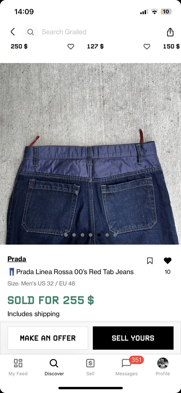 Prada Prada Linea Rossa 00’s Red Tab Jeans Size US 34 / EU 50 - 22 Thumbnail