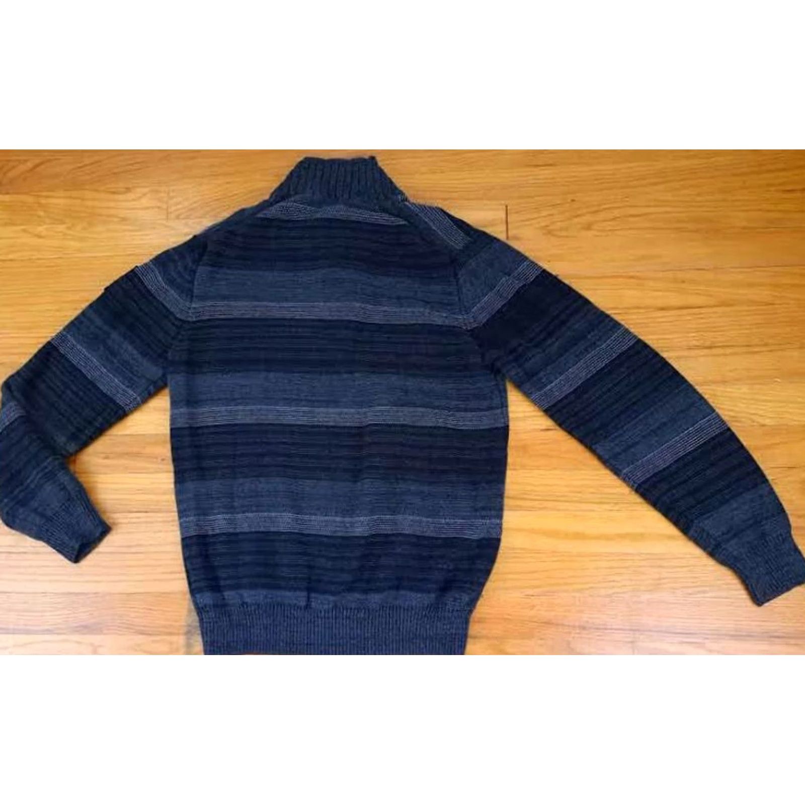 Calvin Klein Calvin Klein Jeans Black Stripe Knit LG Long Sleeve 100% Cotton Sweater Size US L / EU 52-54 / 3 - 4 Thumbnail
