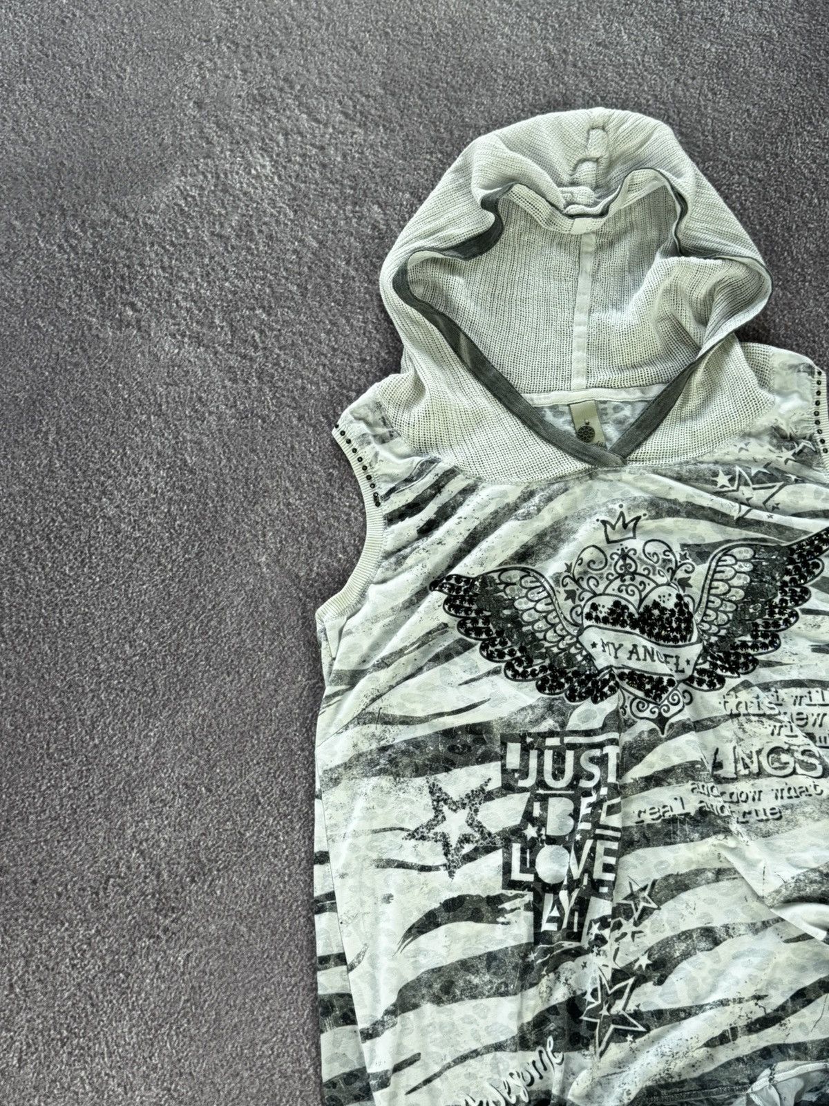 Hysteric Glamour Grunge Vibe Y2K 00s Sexy Punk Alt Hooded Tank Top Size M / US 6-8 / IT 42-44 - 4 Thumbnail