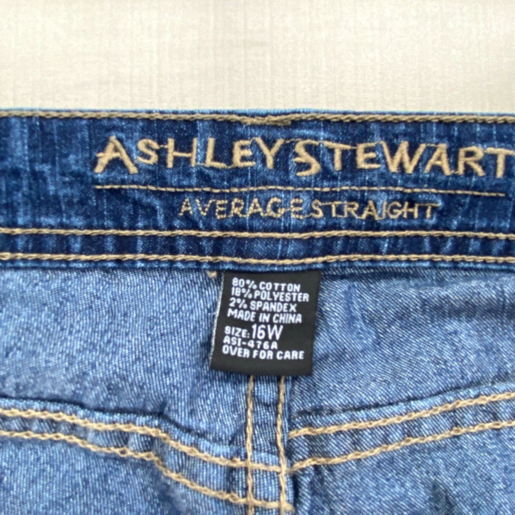 Vintage Ashley Stewart Womens Plus Size 16W Blue Denim Mid Rise Straight Jeans Size 38" / US 16 / IT 52 - 4 Thumbnail