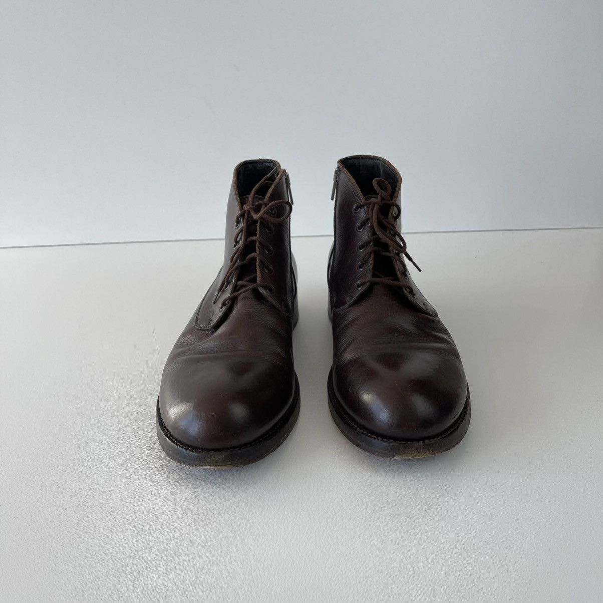 Pantanetti Pantanetti High Ankle Leather Zip Boots Brown Made in Italy Size US 12 / EU 45 - 3 Thumbnail