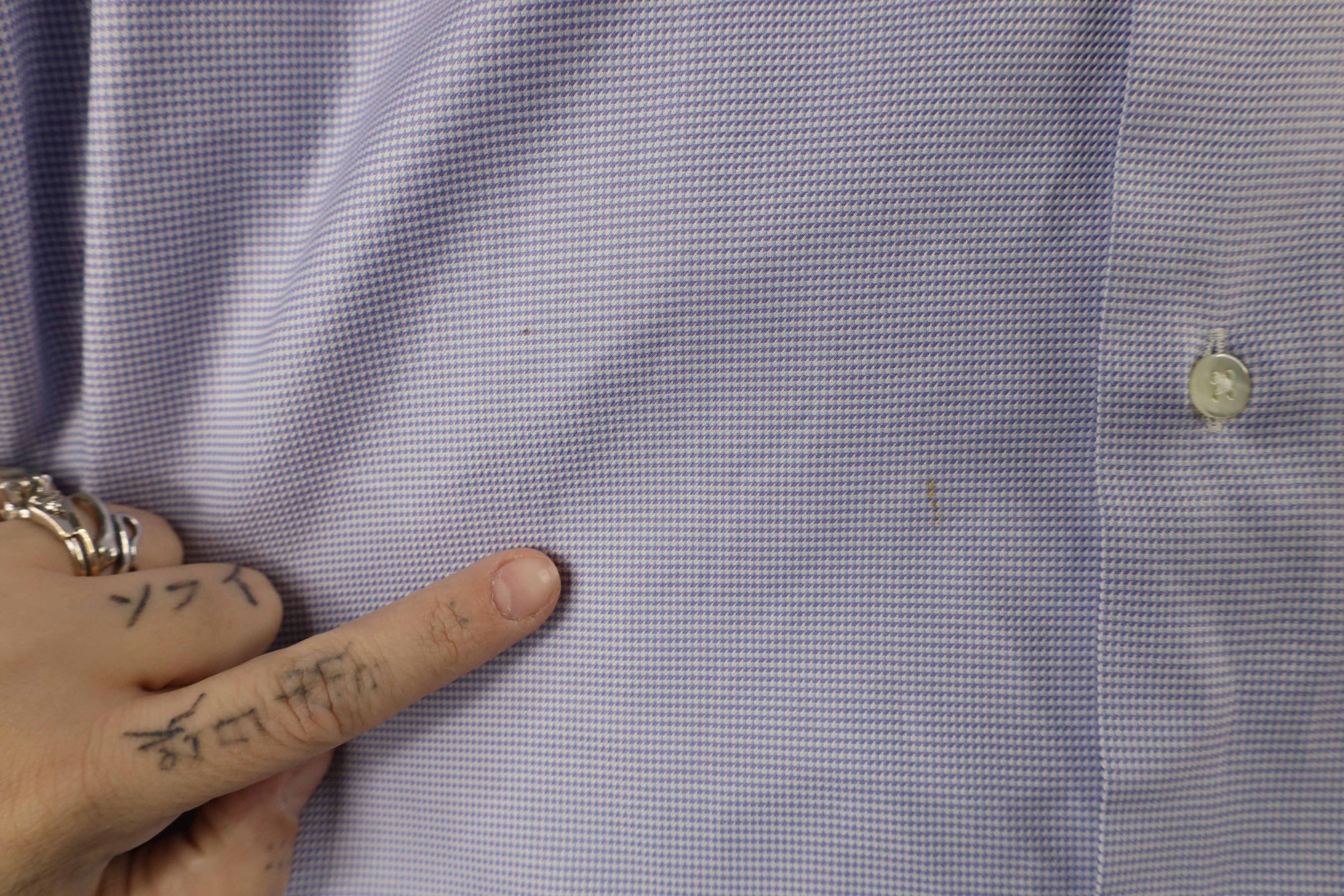 Canali × Vintage Canali Houndstooth Collared Dress Shirt Purple Cotton Size US L / EU 52-54 / 3 - 4 Thumbnail