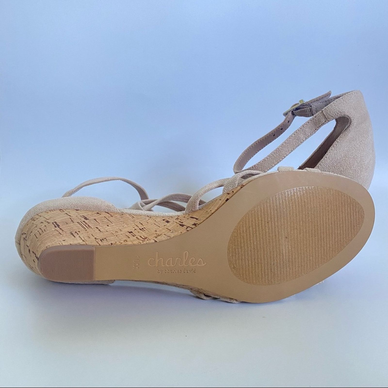 Other New Charles by Charles David Tan Suede Wedge Sandals Size US 10 / IT 40 - 4 Thumbnail