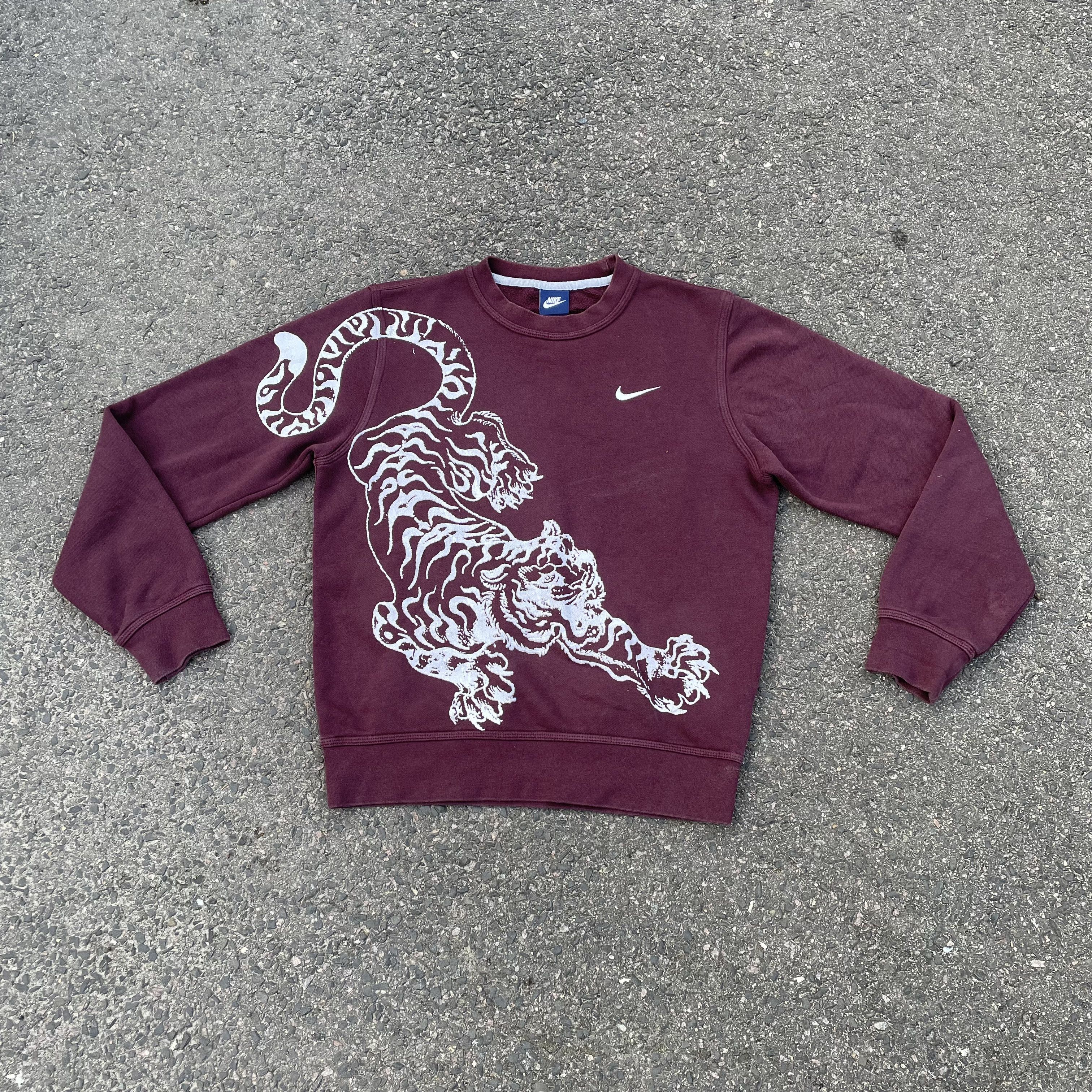 Nike × Vintage Nike Custom Sweatshirt crew neck Tiger Animal opium y2k Size US S / EU 44-46 / 1 - 2 Thumbnail
