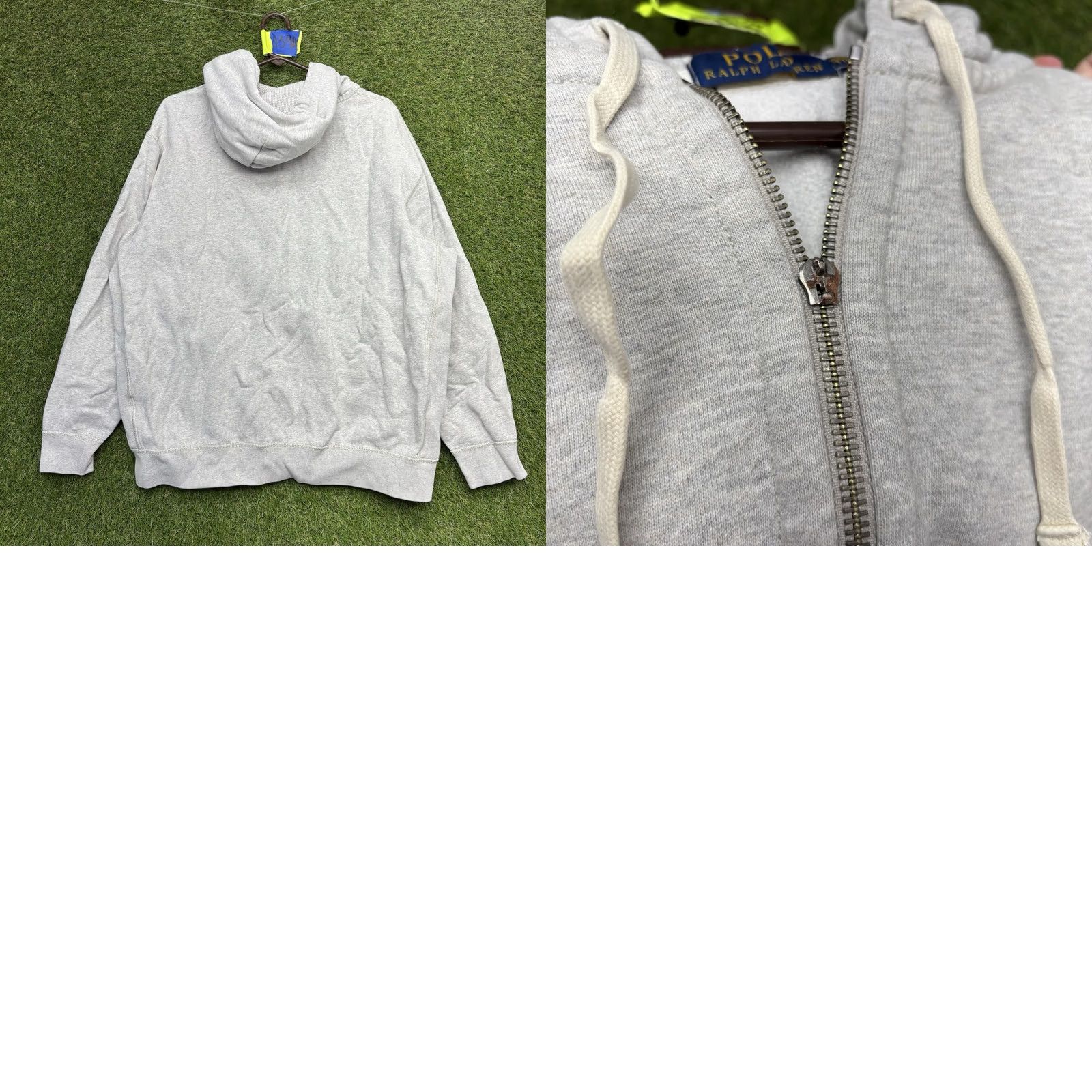 Polo Ralph Lauren VINTAGE Polo Ralph Lauren Hoodie Mens 2XL Gray Sweatshirt Zip Full Zip Crew Neck Antique 90s Logo Embroidered White Space Size US XXL / EU 58 / 5 - 9 Thumbnail