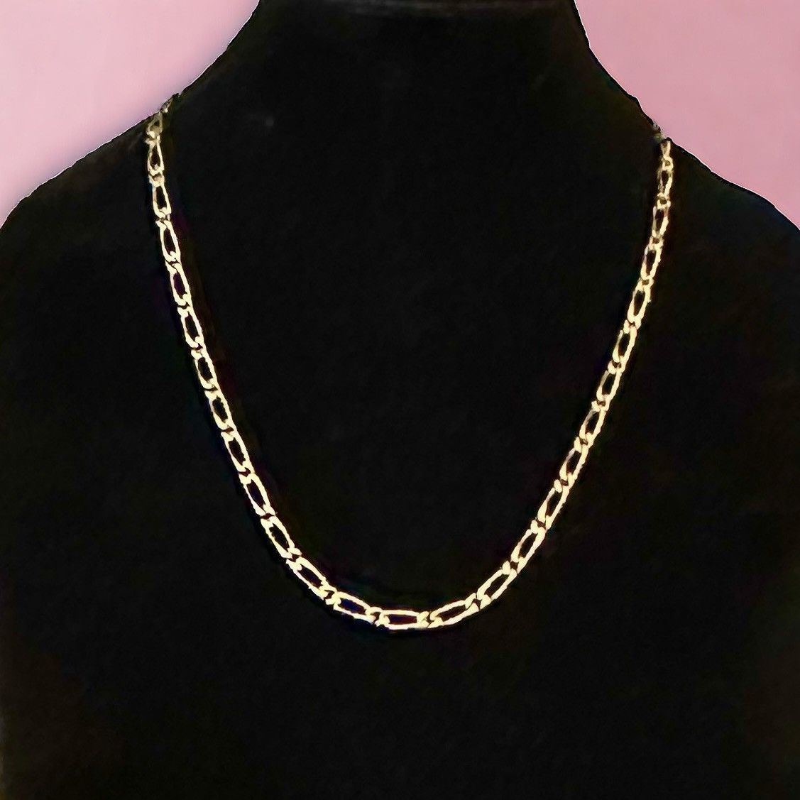 Vintage Vintage gold tone figaro chain necklace Size ONE SIZE - 1 Thumbnail
