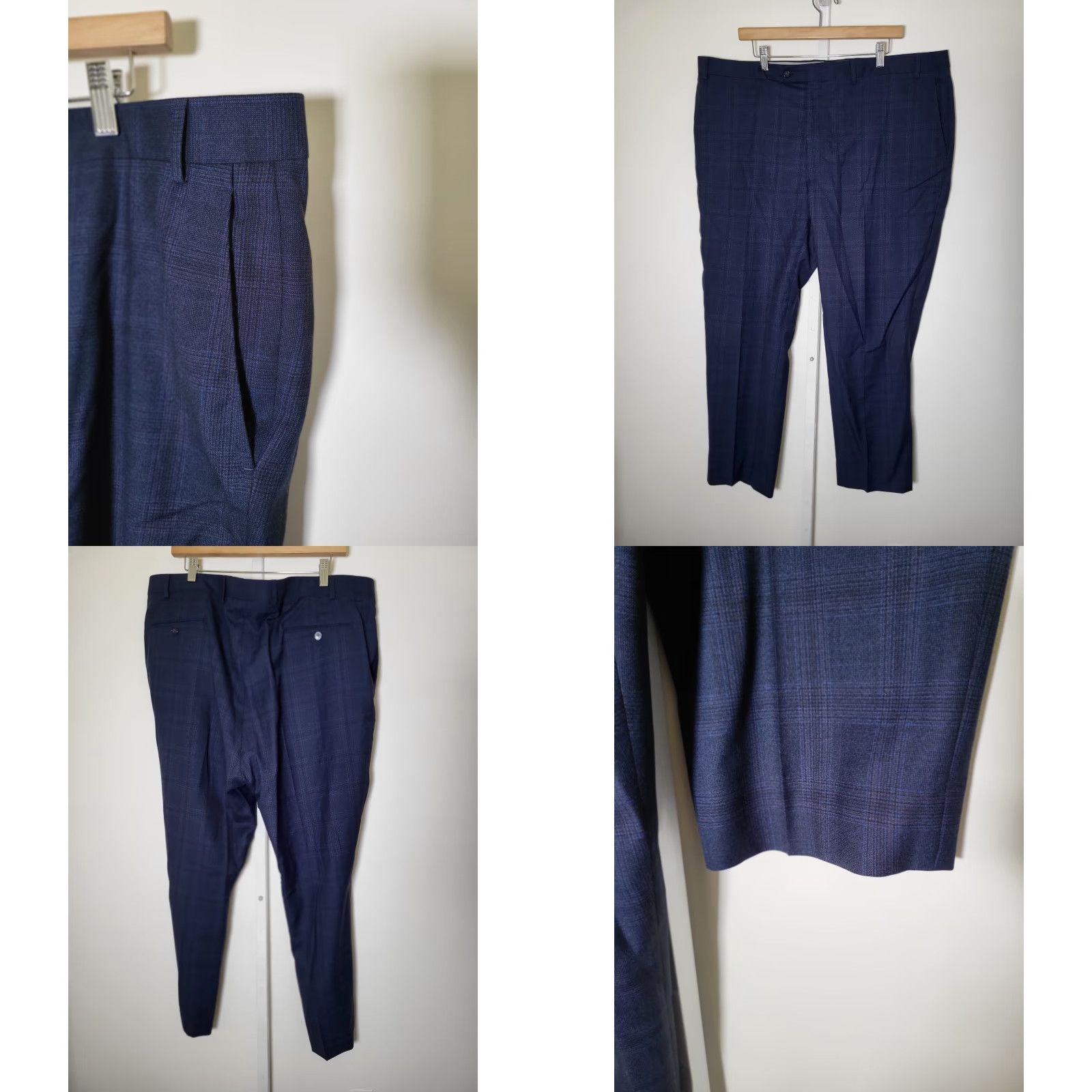 Hart Schaffner Marx Hart Schaffner Marx NY Fit 48R red Blue Plaid 2-piece DRAGO Suit Jacket Pants Size 48R - 9 Thumbnail