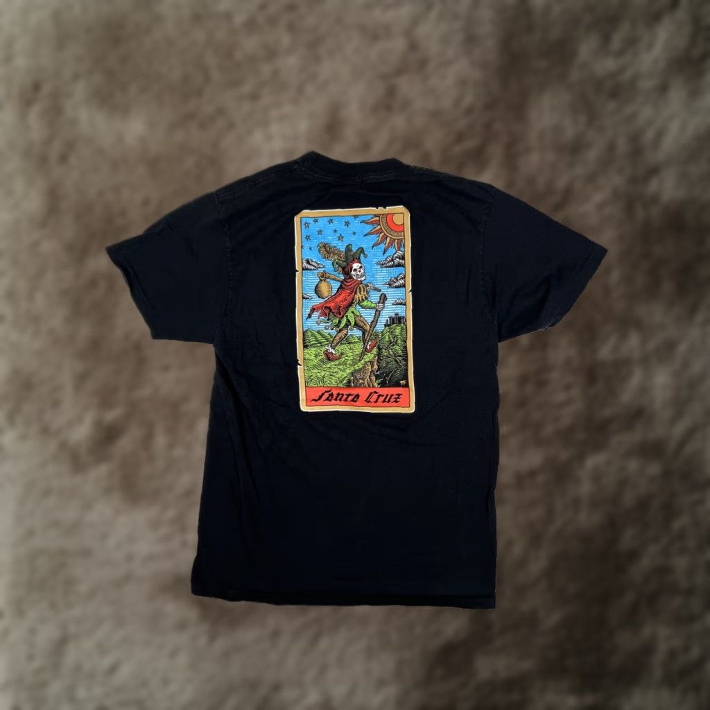 Vintage VINTAGE Santa Cruz T-Shirt Mens Regular Short Sleeve Crew Neck Black Cotton Size S 90s Y2K Tarot Delfino Logo Graphic Print Beach Skateboard Size US S / EU 44-46 / 1 - 1 Thumbnail