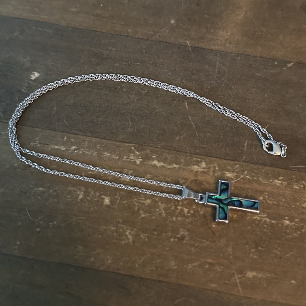 Other Silver tone abalone cross pendant necklace Size ONE SIZE - 3 Thumbnail