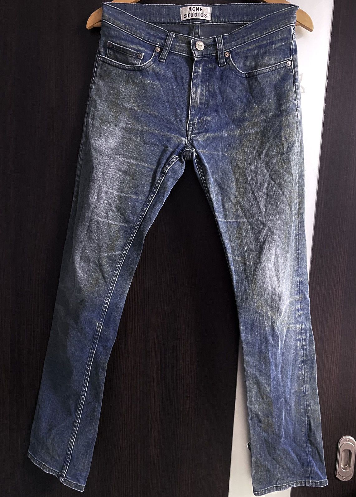 Acne Studios Acne Studios Vega Deep Petrol Washed Blue Stretch Jean Denim Size US 30 / EU 46 - 2 Thumbnail
