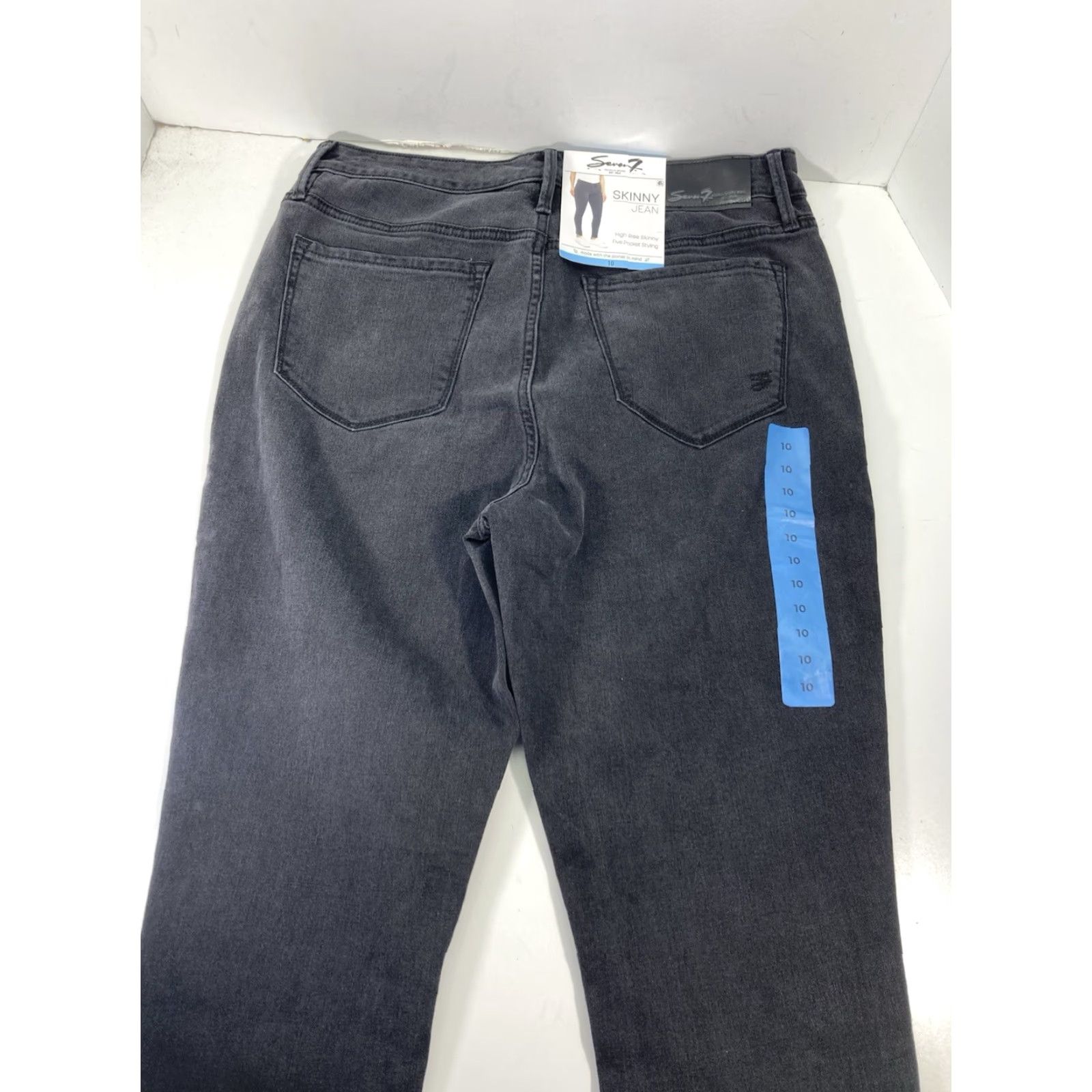 Vintage Seven7 Skinny Jeans Women Size 10 30x30 Black Denim High Rise Stretch NWT Size 32" / US 10 / IT 46 - 7 Thumbnail