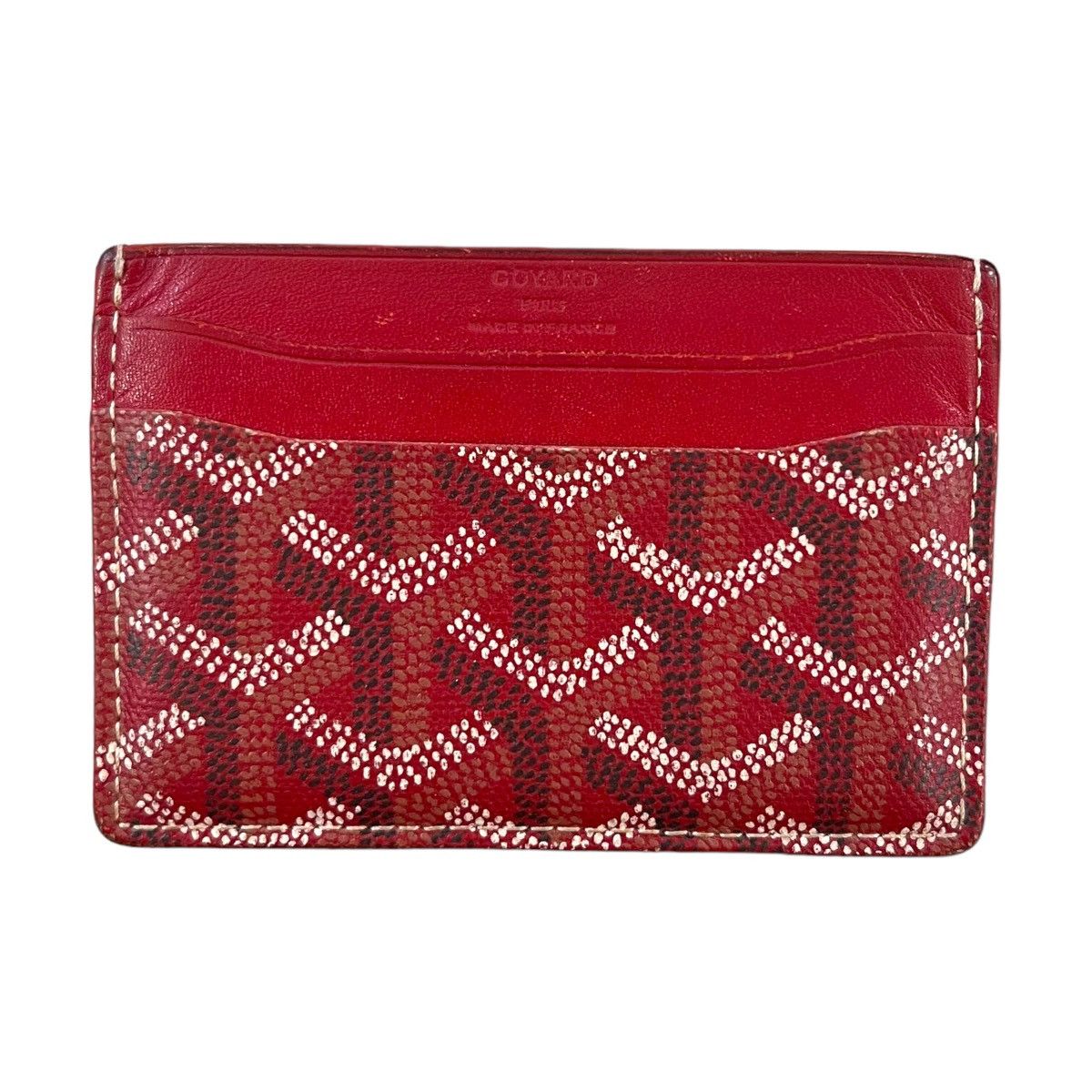 image of Goyard Saint Sulpice Card Holder Wallet in Red, Men's