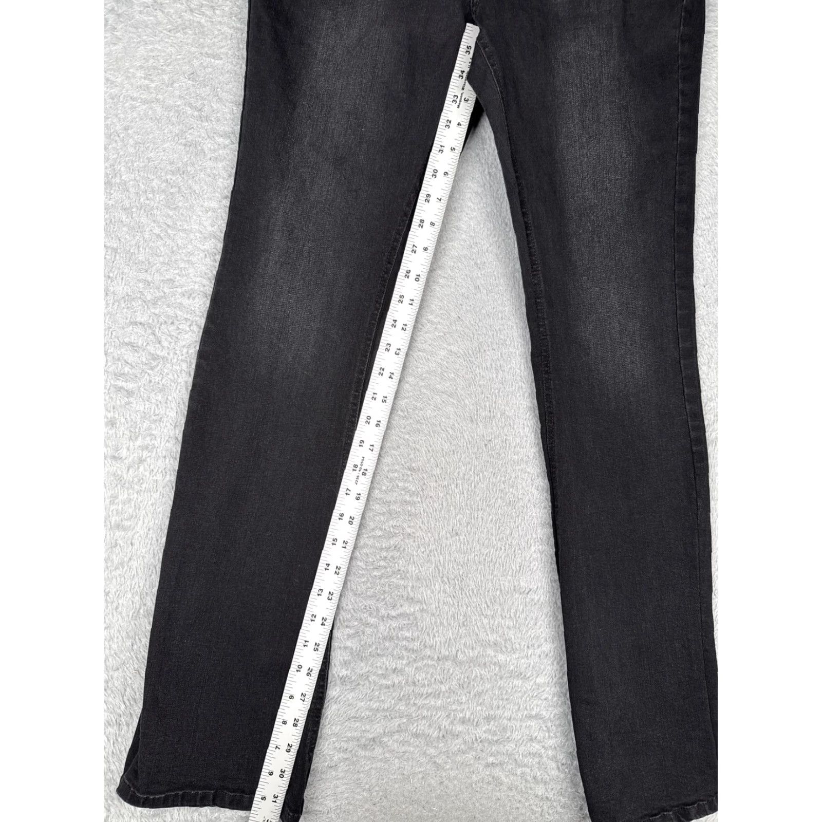 Denime Jeans Womens Large Black Stretch Denim Straight Leg Mid Rise 30x32 Casual City School Pants Size 36" / US 14 / IT 50 - 7 Thumbnail